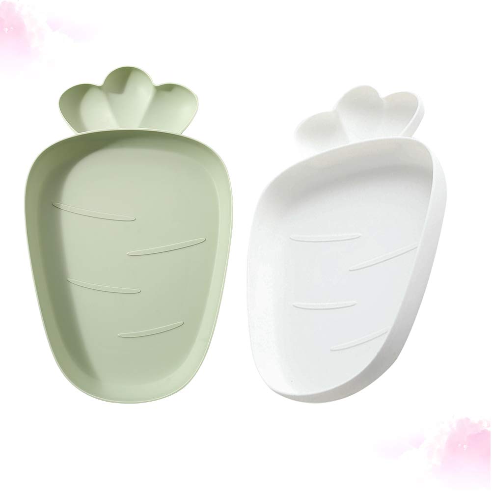 DOITOOL 2-Piece Ceramic Fruit Plate Set - Carrot-Shaped Candy Dish & Snack Tray for Home, Party, and Kitchen Decor | Perfect for Candy Display, Fruit Serving, and Dessert Presentation