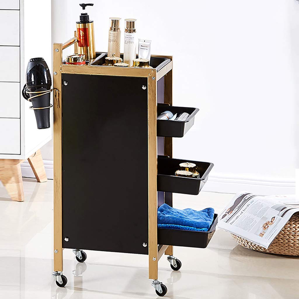 Professional Salon Rolling Storage Trolley with 3 Drawers - Multifunctional Hair Salon Organizer, Mobile Beauty Cart with Wheels for Stylists | Perfect for Salon Storage, Hair Tools Organization & Mobile Workstations