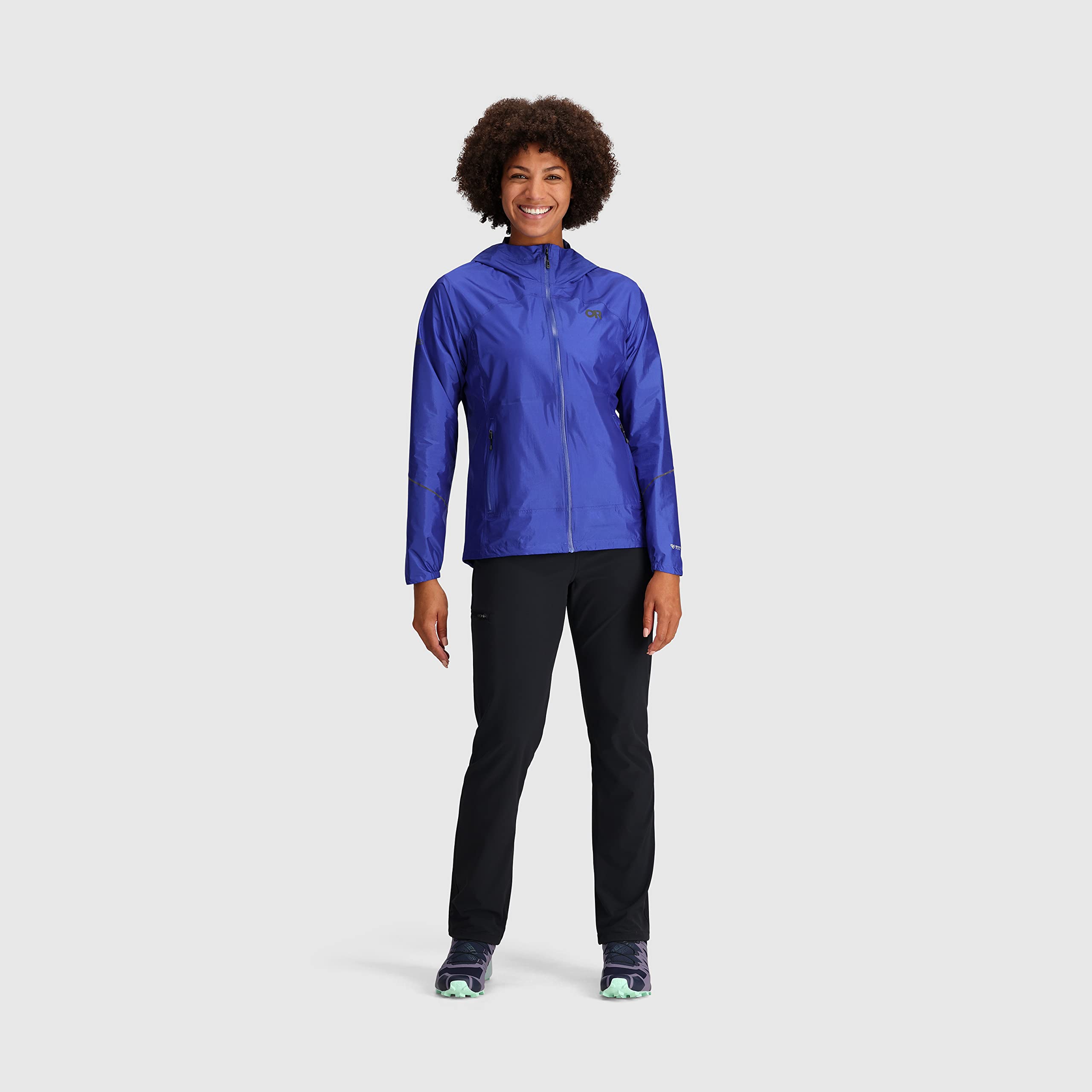 Outdoor Research Women's Ultralight Helium Waterproof Rain Jacket - Breathable Windproof Hiking Shell, Ultramarine Blue, XS - Perfect for Backpacking, Camping & Outdoor Adventures