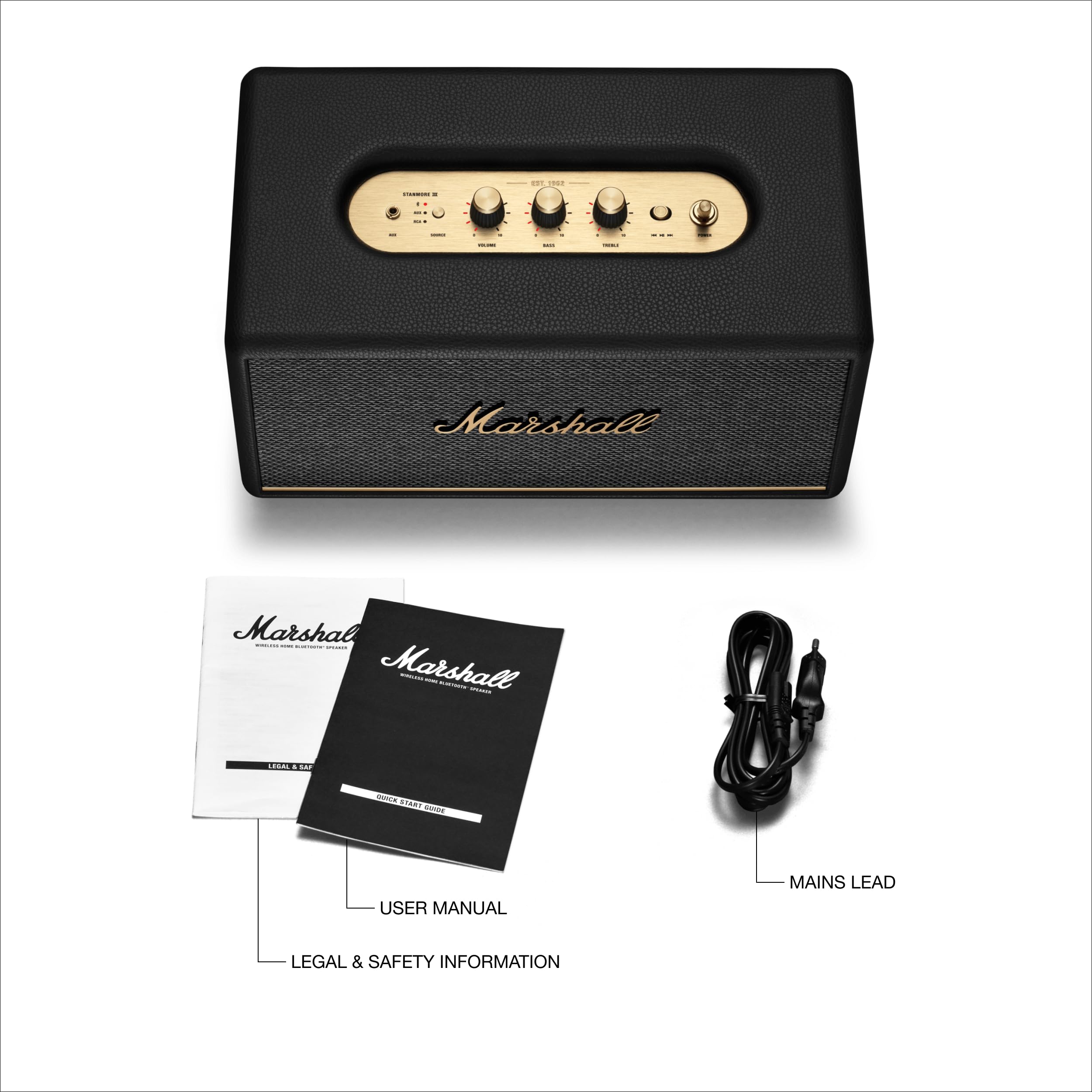Marshall Stanmore III Bluetooth Wireless Speaker - Premium Sound, Deep Bass, Multi-Room Streaming | Perfect for Home, Office & Outdoor Parties (Black)