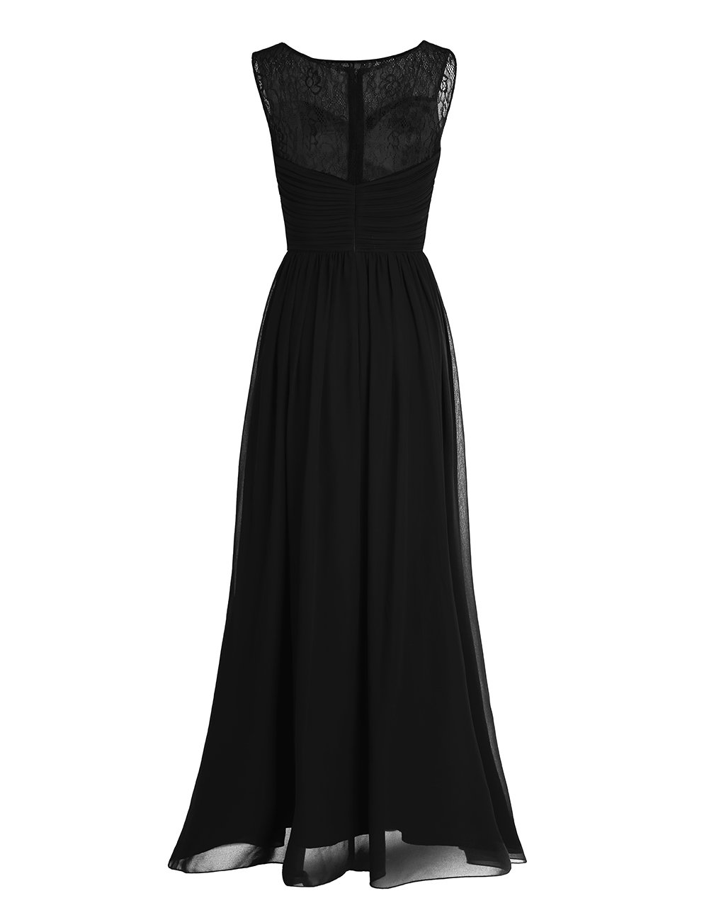 Elegant Sleeveless Lace Chiffon Ruched Empire Bridesmaid Dress - Long Evening Prom Gown for Women - Perfect for Weddings, Parties & Special Occasions
