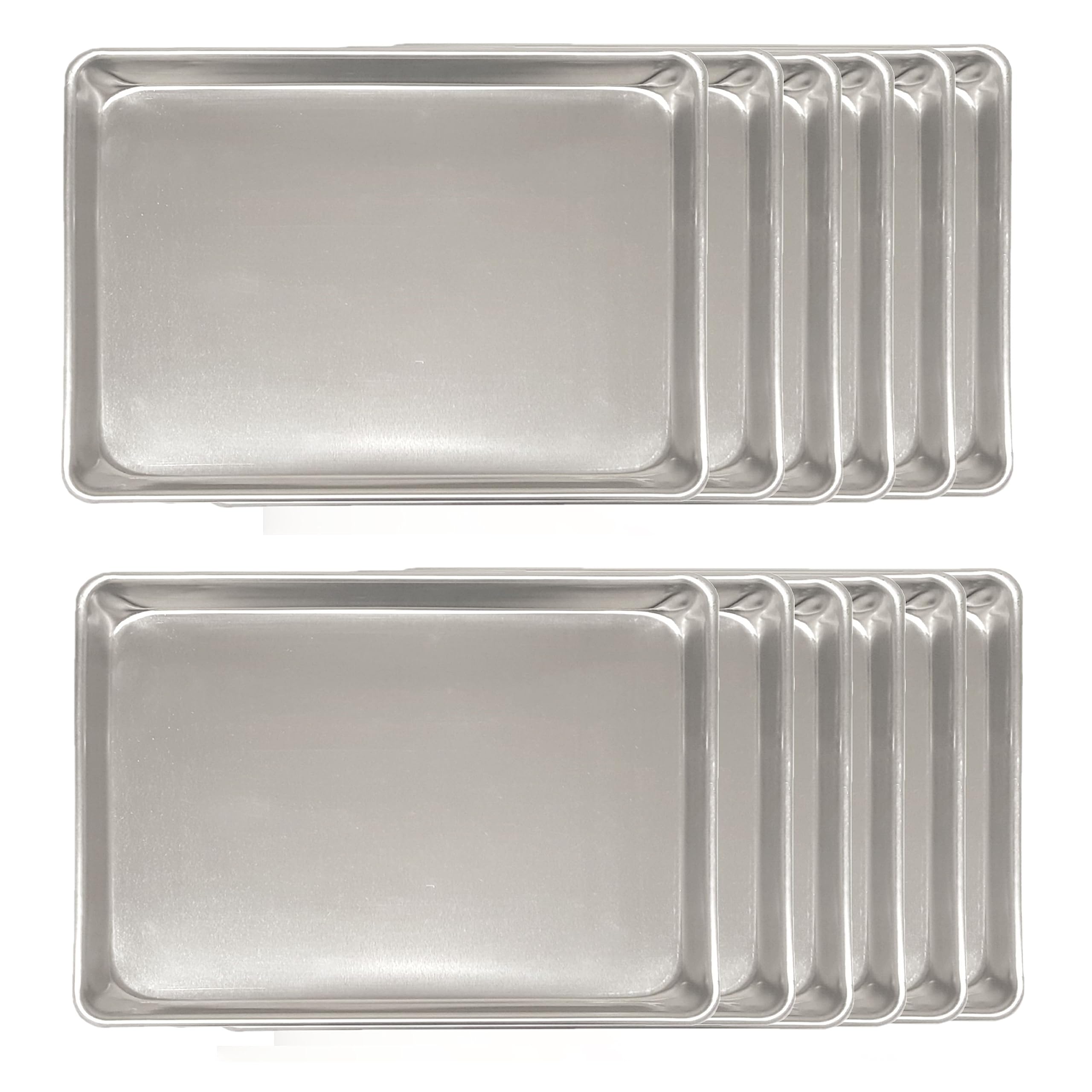 TrueCraftware 12-Pack Aluminum Half Sheet Pans 18x13 Inch - Commercial Grade Baking Sheets for Oven, Roasting & Cooking | Perfect for Restaurants, Bakeries & Home Kitchens