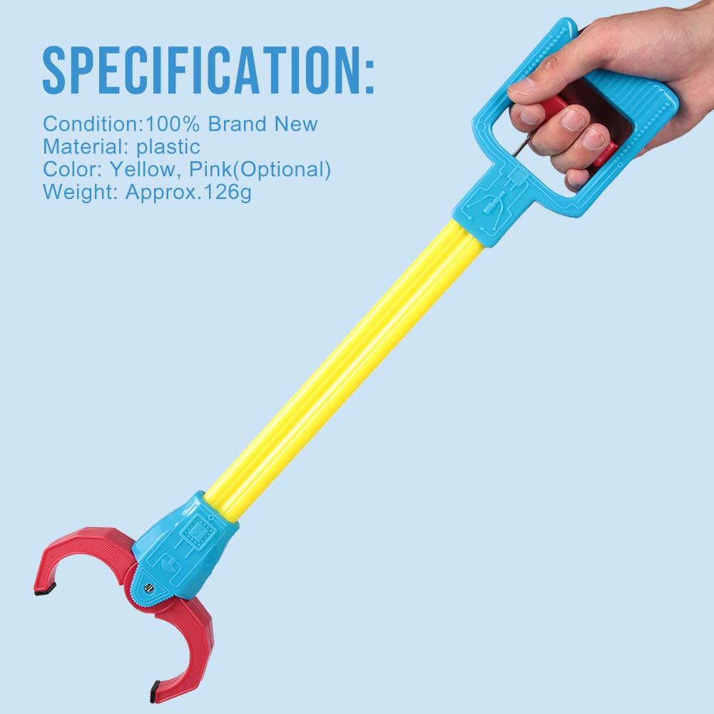 VGEBY1 Kids Robot Arm Claw Toy - Interactive Grabber Reacher Toy for Children, Yellow Intelligence Toy with Extendable Stick - Perfect for Playtime, STEM Learning & Hand-Eye Coordination Training