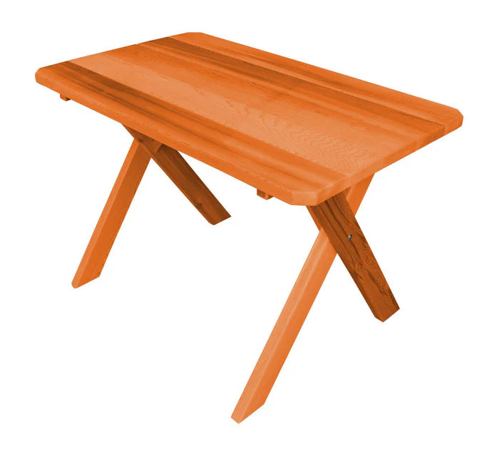 Regallion Crossleg Outdoor Cedar Wood Patio Table - Durable & Weather-Resistant for Garden, Deck, and Backyard Dining