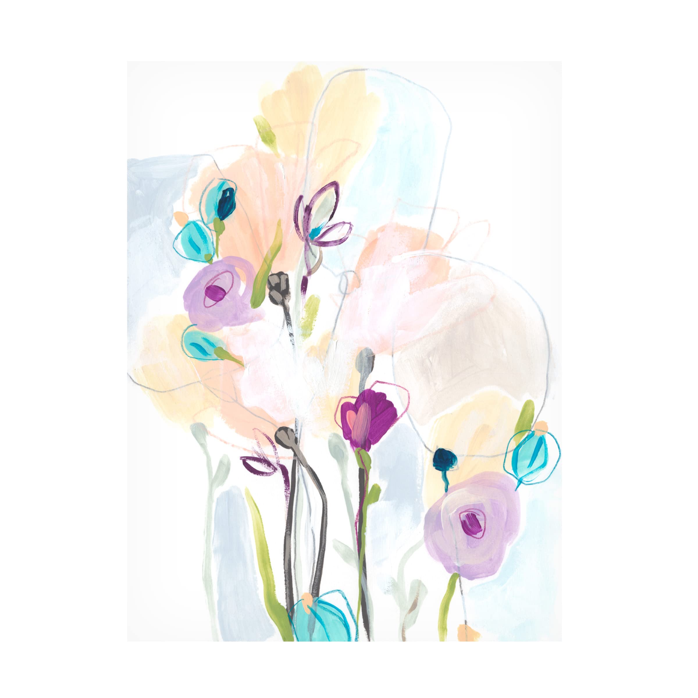 Trademark Fine Art 'Scattershot Garden II' Canvas Wall Art Print by June Erica Vess - Vibrant Floral Home Decor for Living Room, Bedroom & Office