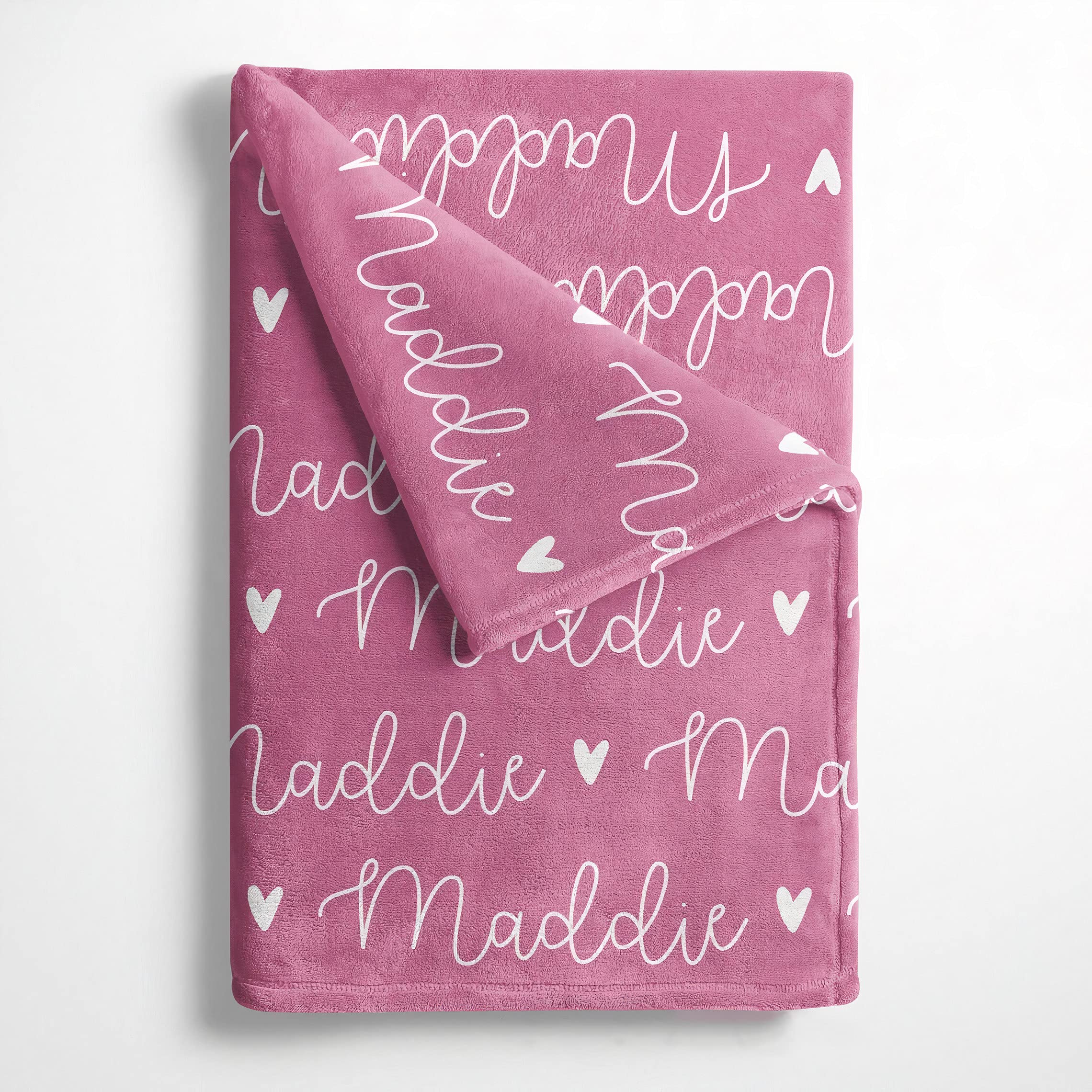 Personalized Baby Blanket with Name - Custom Newborn Swaddle Set for Boys & Girls | Heart Name Blanket for Kids & Adults | Perfect for Nursery, Gifts & Photo Shoots