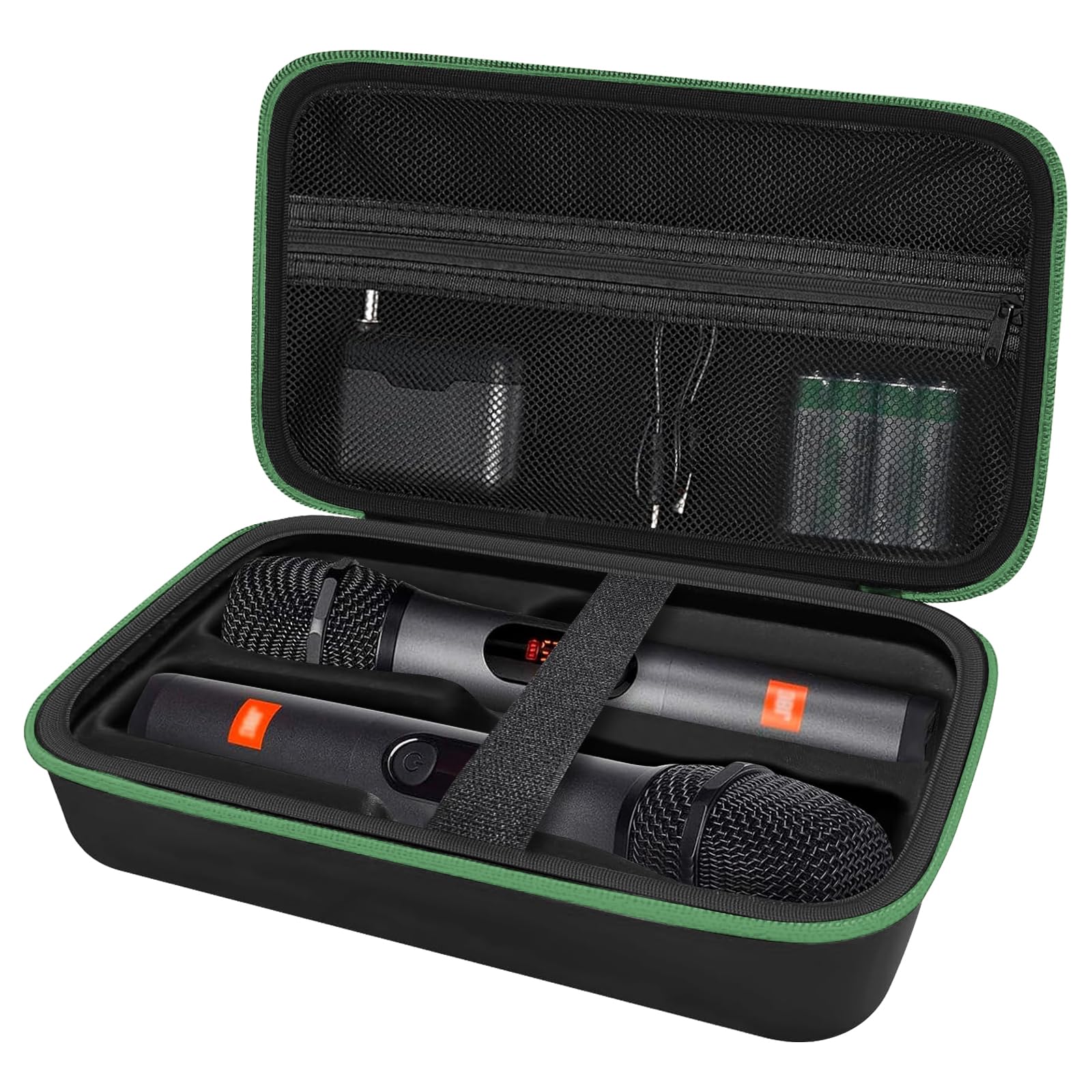 JBL Wireless Microphone Case - Durable Travel Bag for 2 Microphones, Adapter & AA Batteries | Large Capacity Karaoke Storage | Portable for Home, Party & Outdoor Use (Bag Only)