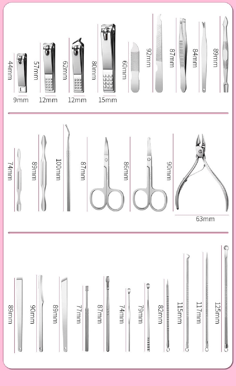 Professional 26-Piece Manicure & Pedicure Set - Nail Clippers, Dead Skin Pliers, Pedicure Knife, Acne Needle with Zipper Bag - Perfect for Home Salon, Travel & DIY Nail Care