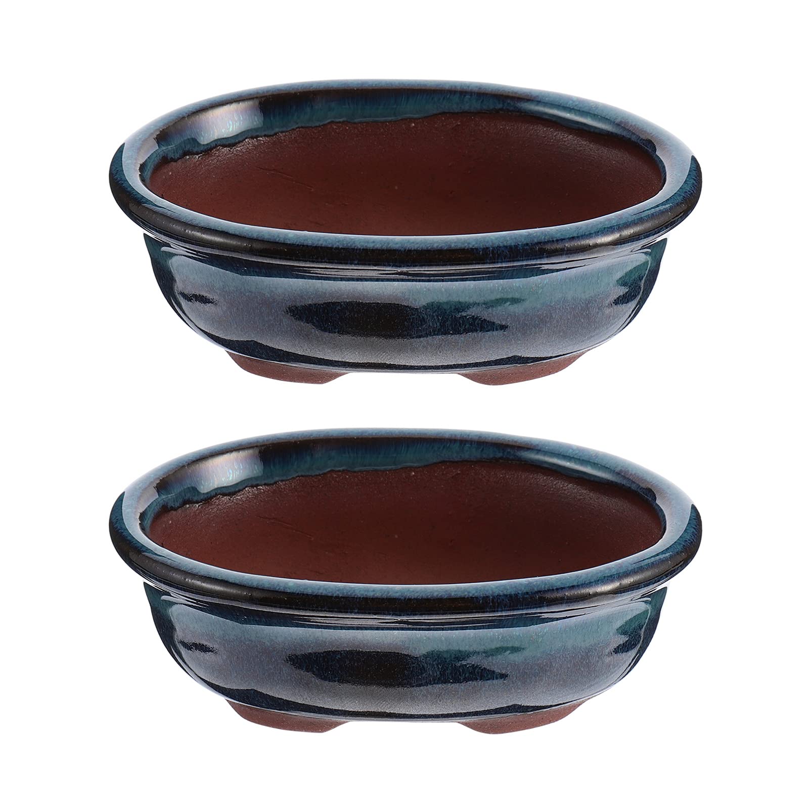 4-Piece Ceramic Succulent Planters - Modern Glazed Bonsai Pots for Cactus, Small Plants & Home Decor - Perfect for Indoor Garden, Office Desk, and Gift Giving