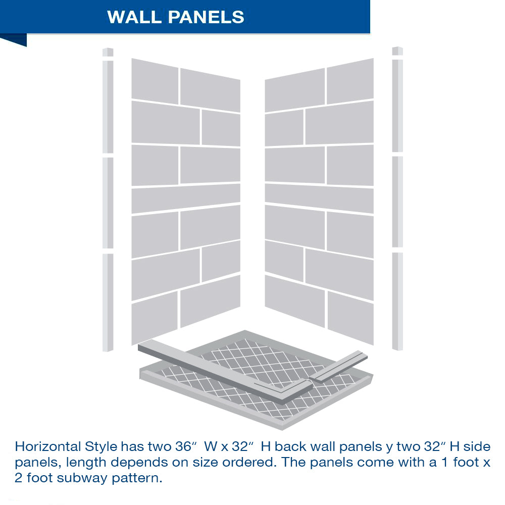 Portland Cement Sistine Stone & Classic Stone Accent DIY Shower Remodel Kit - Waterproof Corner Tile for Bathroom Renovation and Home Improvement Projects