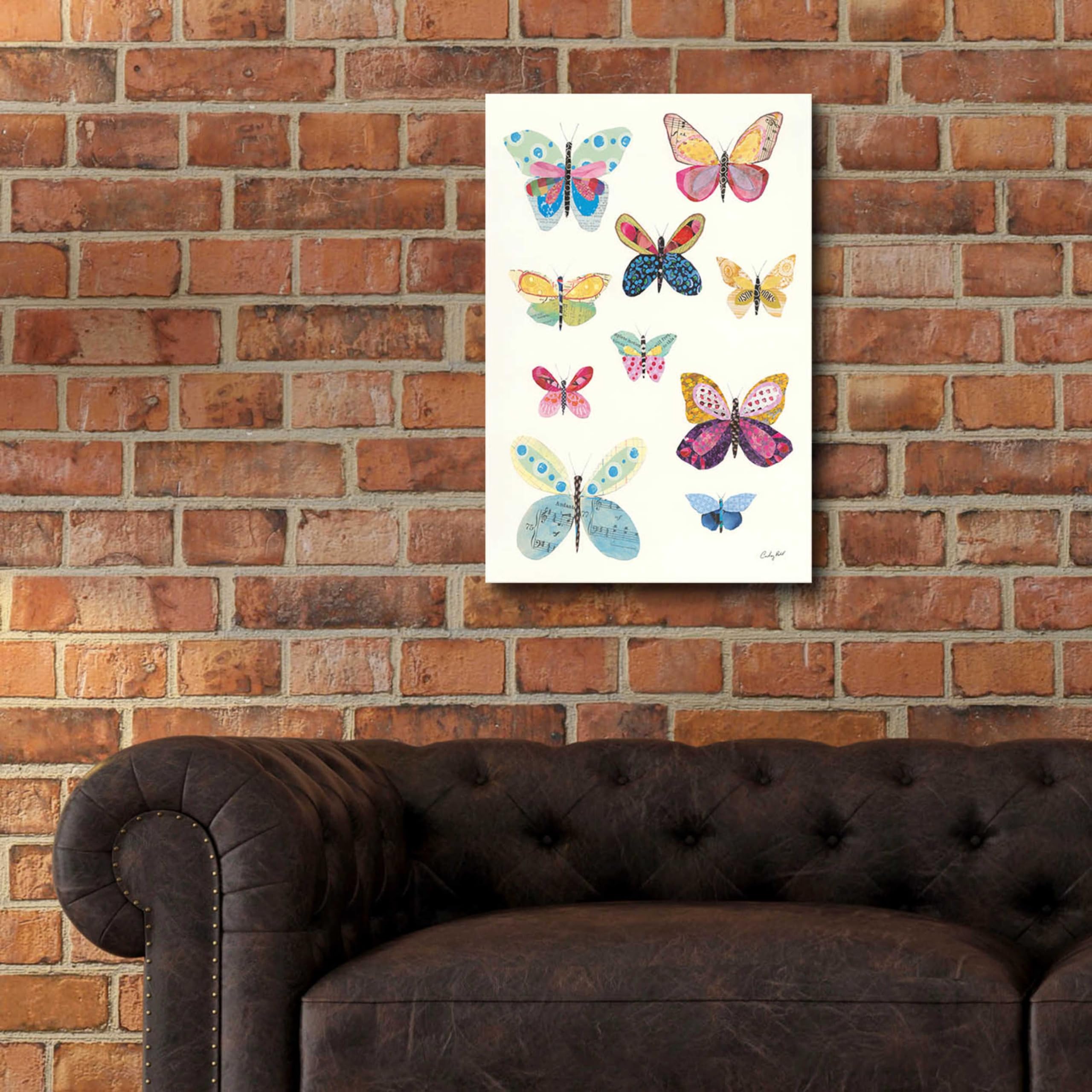 Courtney Prahl Butterfly Charts I - 16x24 Inch Acrylic Glass Wall Art Painting, Modern Abstract Home Decor for Living Room, Bedroom & Office