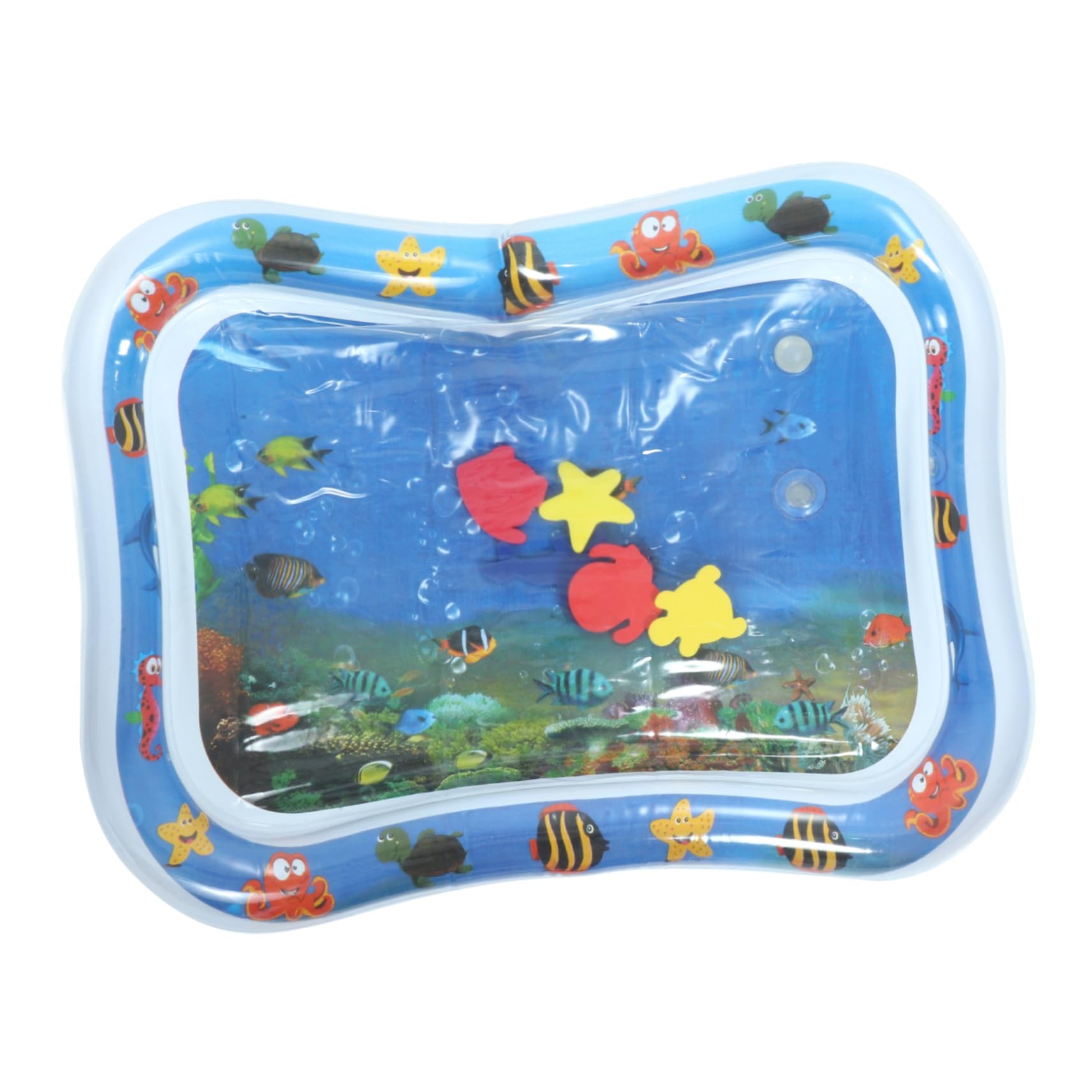 VICASKY Water Cushion Toys for Newborns - Blue PVC Baby Water Mat for Tummy Time, Sensory Play & Early Learning Development