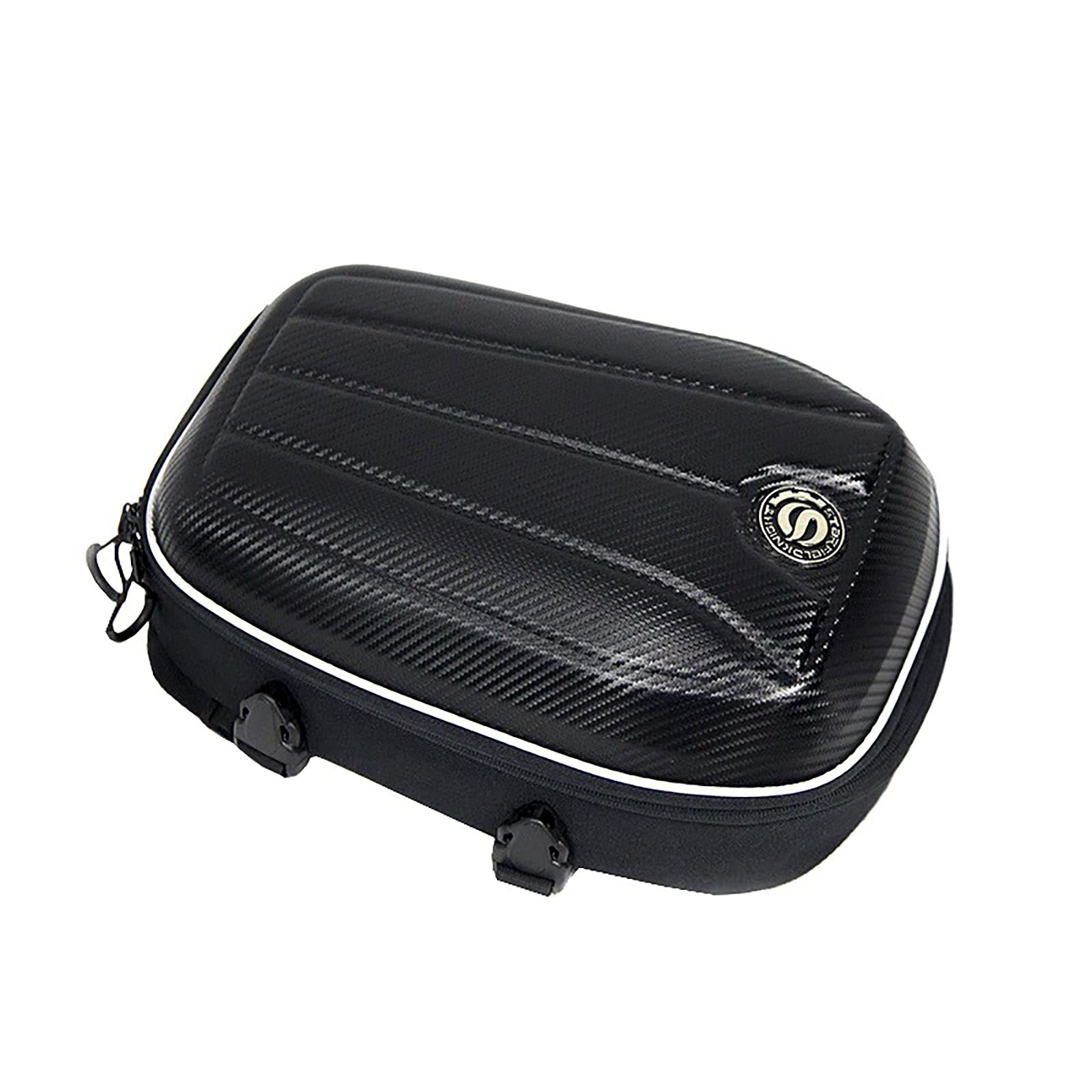 ZJDU Motorcycle Tail Bag - Waterproof Hard Shell Saddle Bags with High Capacity, Carbon Fiber Design for Harley, Honda, Yamaha & Cruiser Bikes - Perfect for Road Trips, Commuting & Adventure Riding