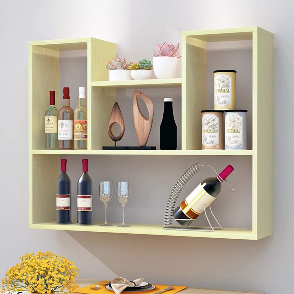 White Maple Wall Mounted Bookshelf - 60x90cm Durable Floating Shelf for Living Room, Bedroom & Office - Space Saving Decorative Storage Solution for Books, Plants & Home Decor