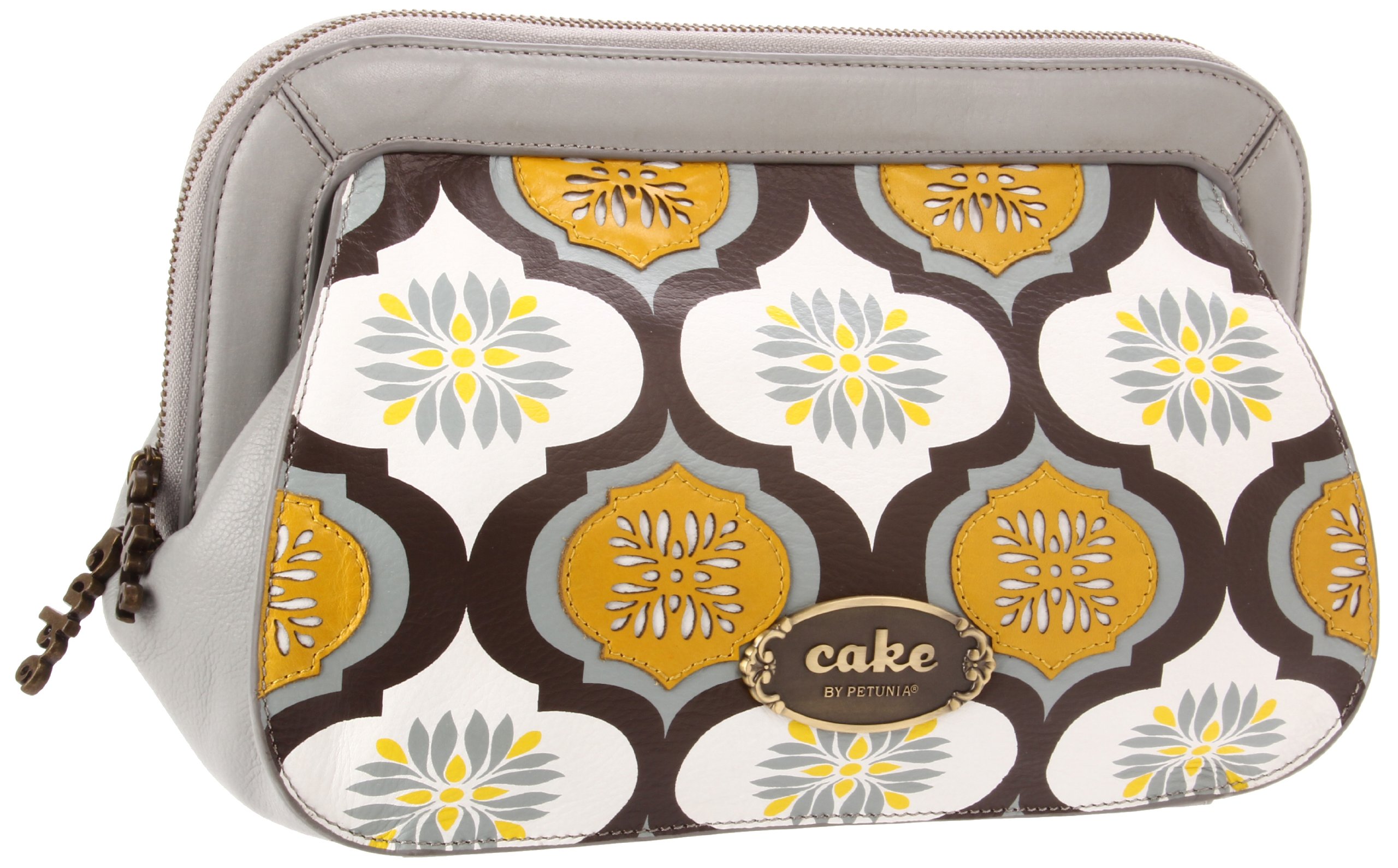 Petunia Pickle Bottom Genuine Leather Cameo Clutch Handbag - Marmalade Fondant Cake Color | Stylish Women's Evening Bag for Parties, Weddings & Special Occasions