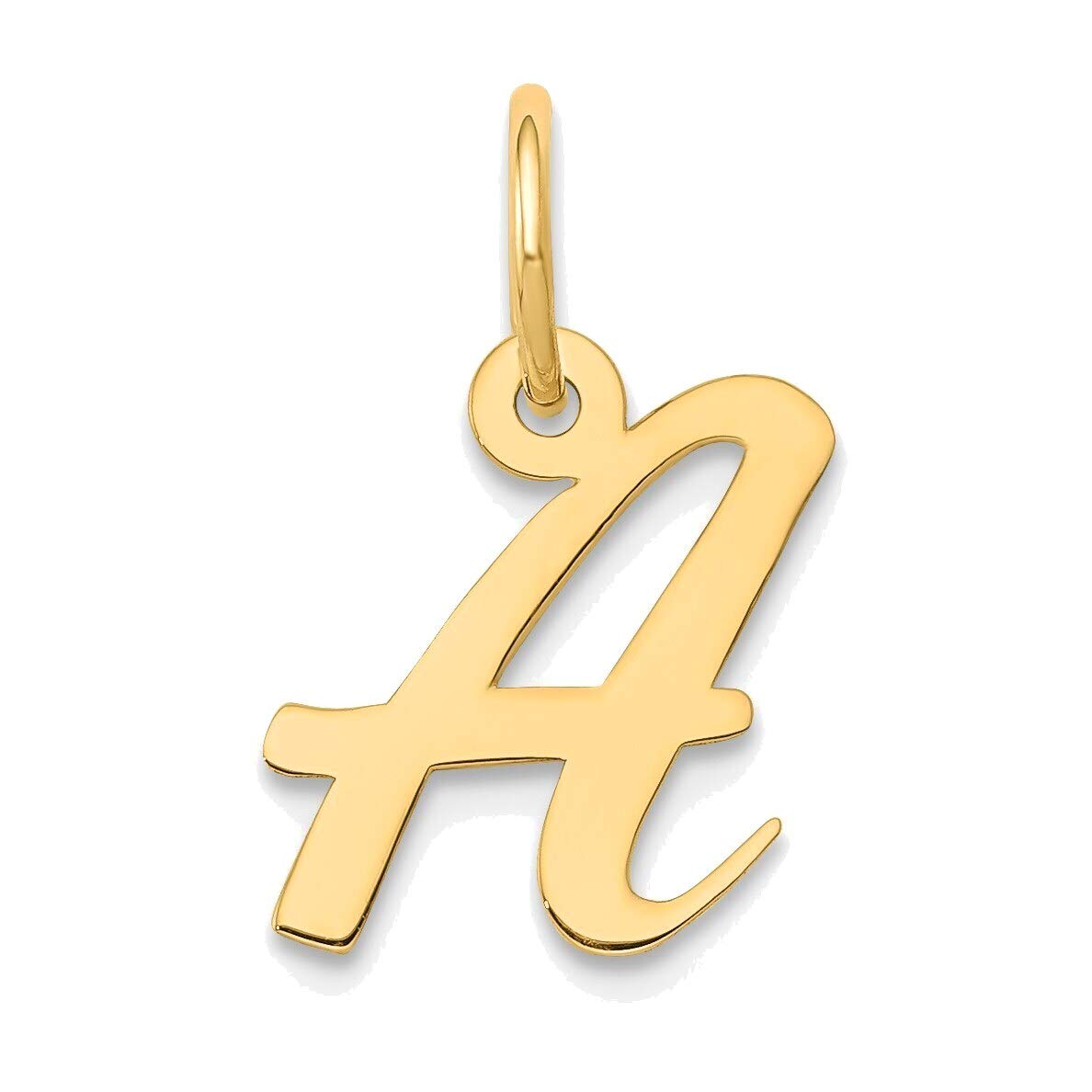 14K Yellow Gold Small Script Initial A Charm - Personalized Letter Necklace for Women, Dainty & Elegant Jewelry Gift for Her - Perfect for Birthdays, Anniversaries & Everyday Wear