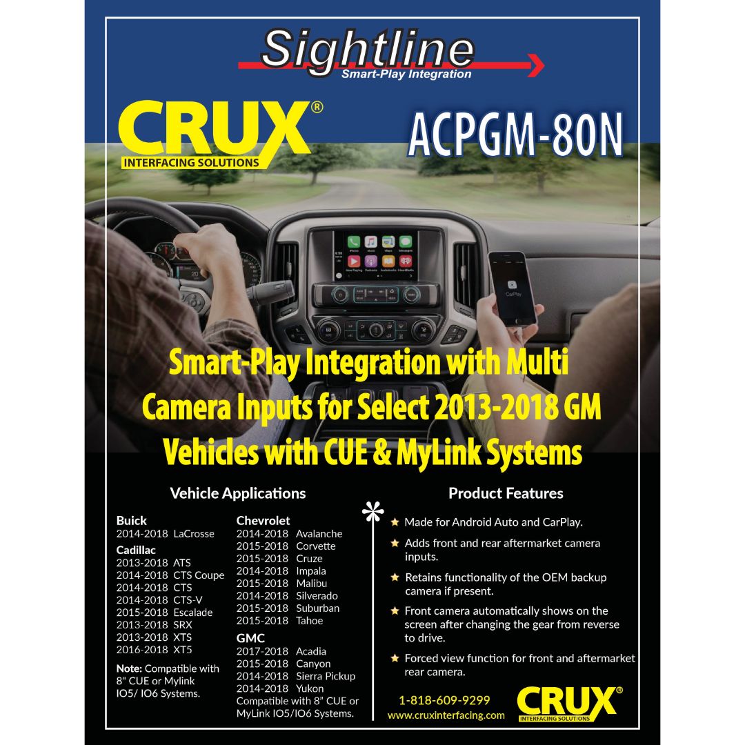 Crux ACPGM 80N Smart Play Smartphone Integration Kit - Compatible with Select GM Vehicles Featuring 8