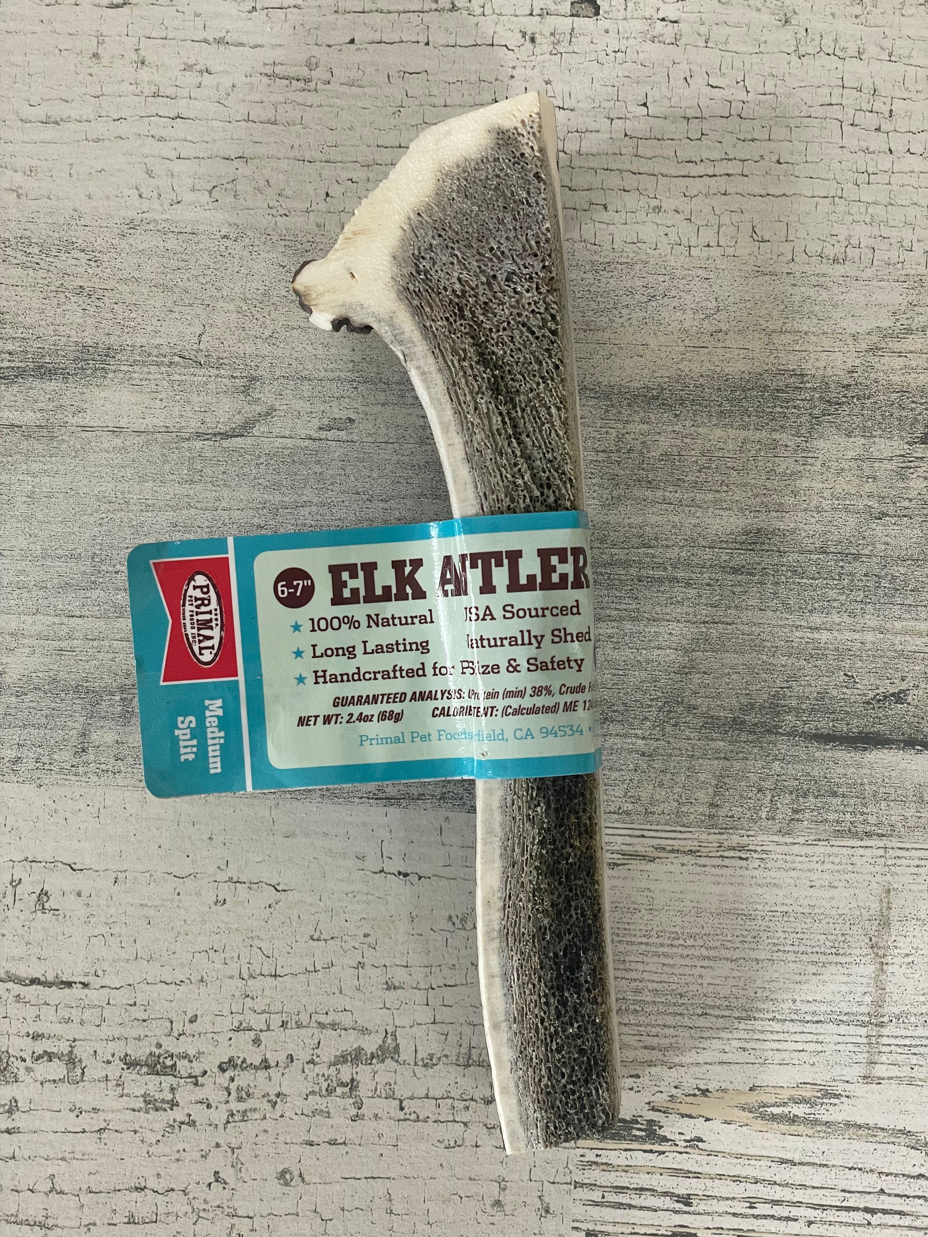 Natural Primal Split Elk Antler Chews for Dogs – Durable Dog Chew Treats for Aggressive Chewers | Perfect for Teething Puppies & Dental Health