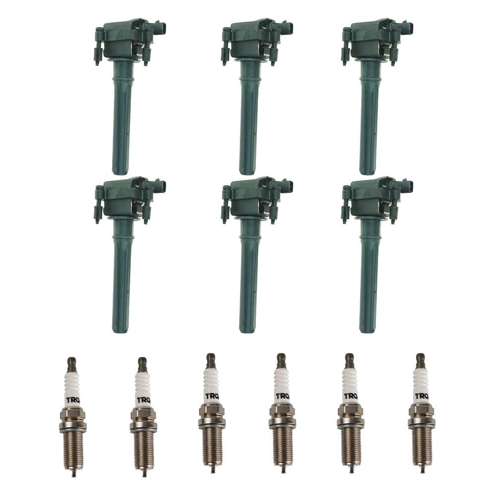 TRQ Ignition Coil & Spark Plug Kit - Compatible with 2005 Chrysler 300, 1998-2004 Concorde, 2001-2005 Sebring, Dodge Intrepid, Magnum, Stratus - High Performance Engine Replacement Parts for Smooth Driving