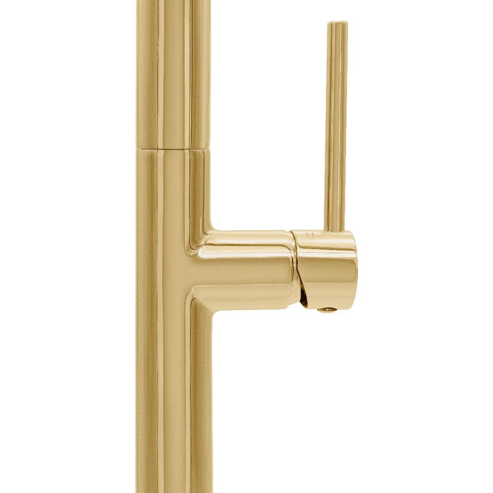 ZLINE Voltaire Pull Down Single Handle Kitchen Faucet in Polished Gold - Modern Touchless Water Faucet for Kitchen Sink, Perfect for Home Renovation & Commercial Use (VLT KF PG)