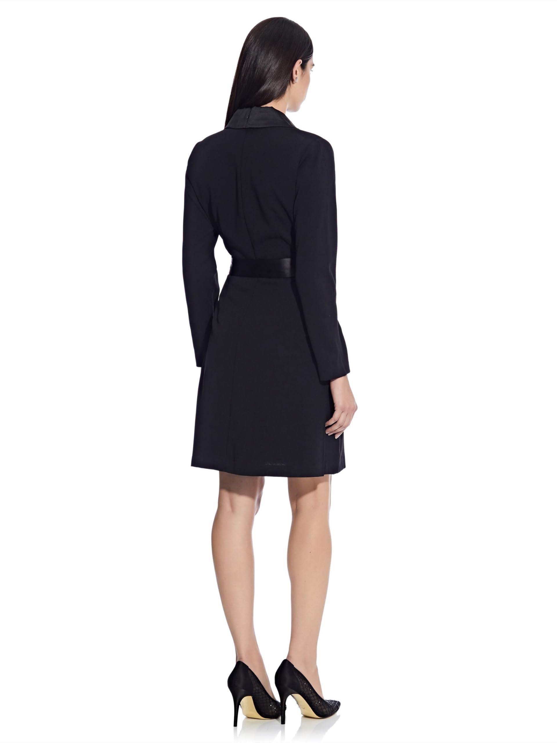 Adrianna Papell Women's Knit Crepe Tuxedo A-line Dress - Elegant Formal Evening Gown for Weddings, Parties & Special Occasions