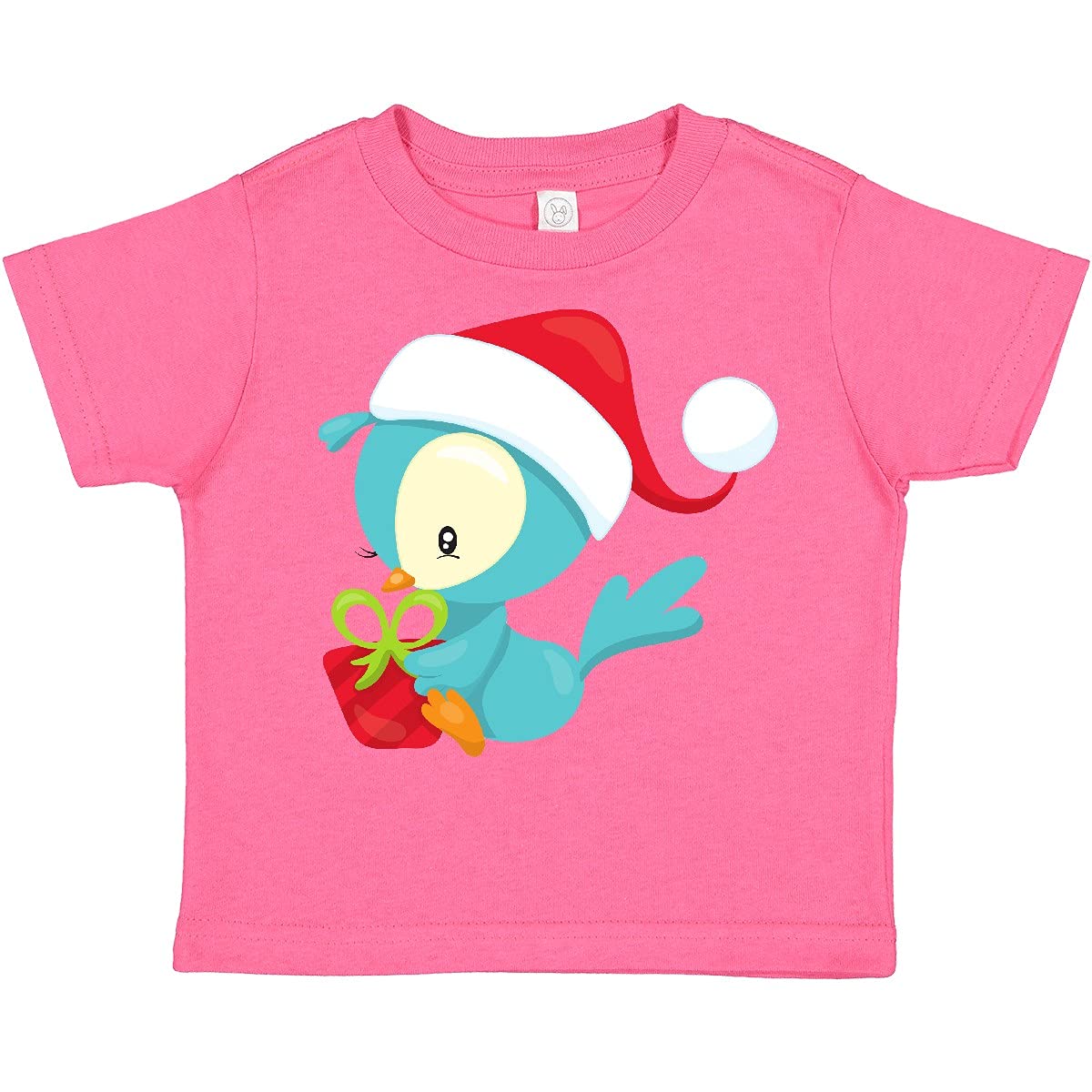 Festive Christmas Bird Santa Hat Toddler T-Shirt - Cute Holiday Gift for Kids & Baby Boys/Girls - Perfect for Family Photos, Christmas Parties & Holiday Celebrations