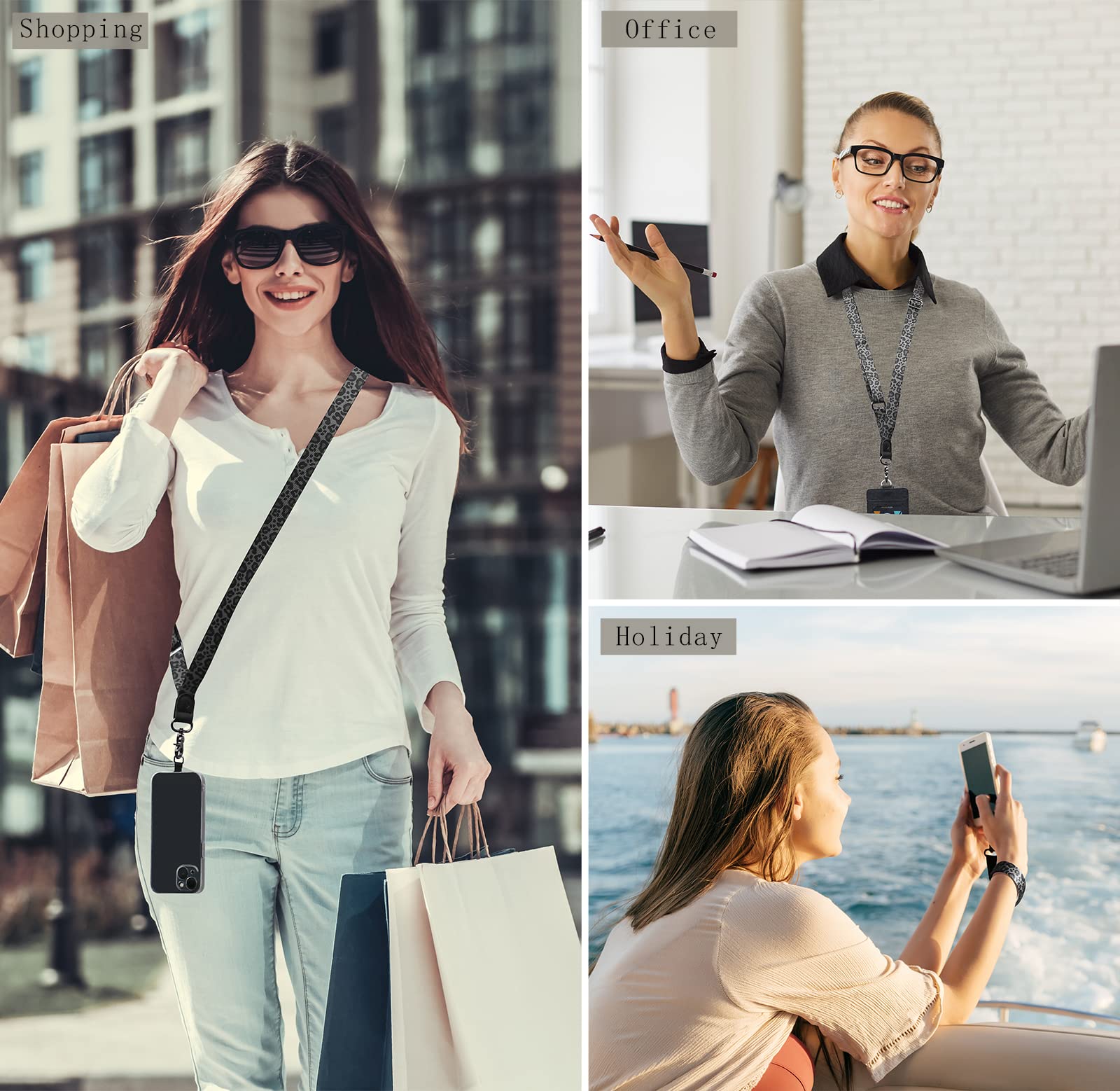 Universal Phone Lanyard with Crossbody Strap - Adjustable Phone Charms Strap for All Smartphones - Perfect for Travel, Work, and Hands-Free Convenience