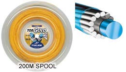Toalson TOA Gold 200M Tennis String Reel - 1.30mm Diameter | Premium Polyester String for Tennis Rackets | Perfect for Professional Players & Stringing Services