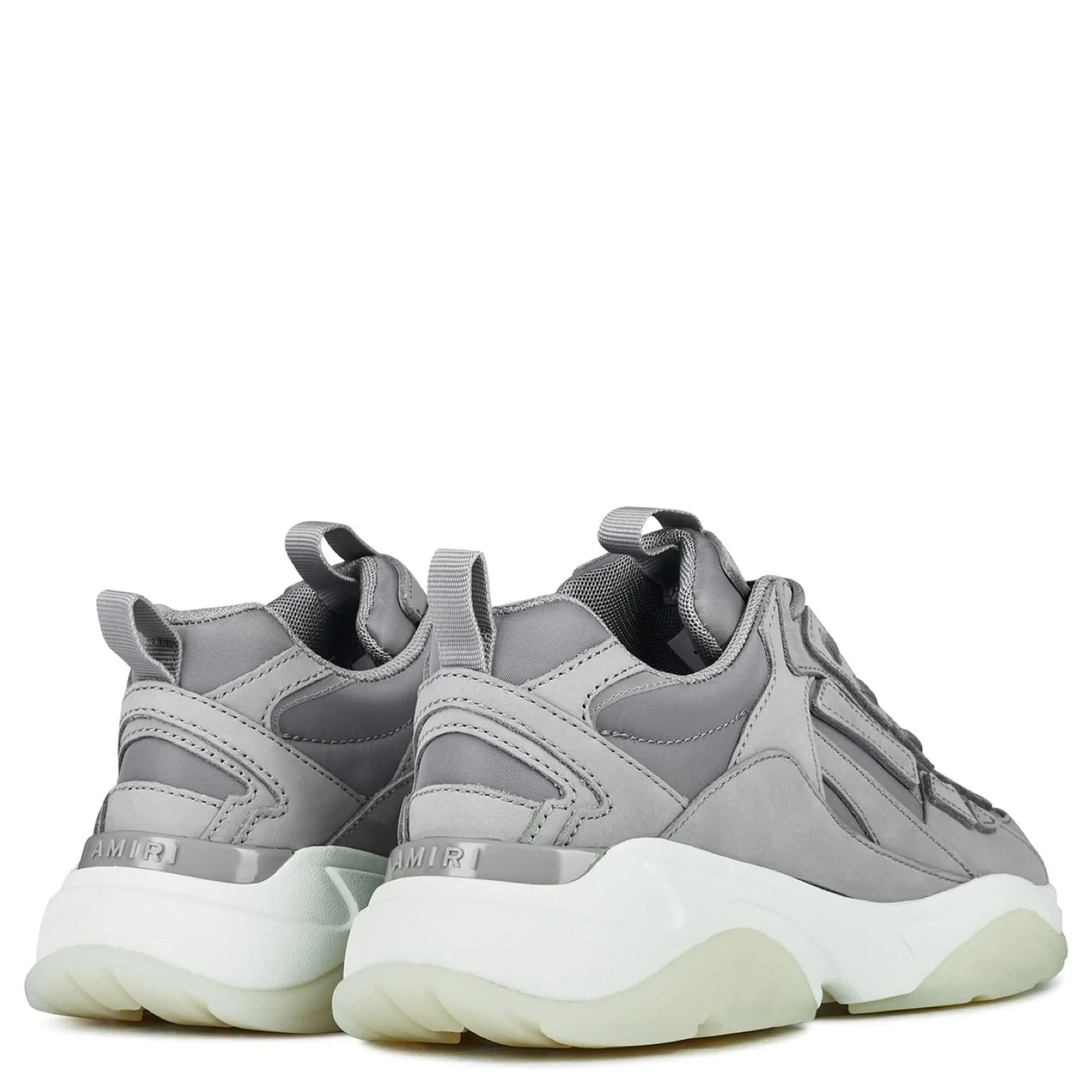 Amiri Grey Bone Runner Sneakers - Men's Luxury High-Top Fashion Shoes for Casual & Streetwear Style | Perfect for Urban Outfits, Night Out, and Sneakerhead Collections