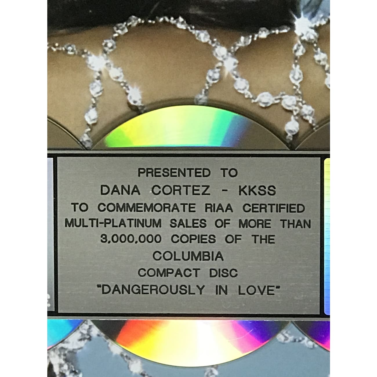 Beyoncé Dangerously In Love 3x Platinum Album Award - Certified RIAA Multi-Platinum Record - Perfect for Music Collectors, Super Fans & Home Decor