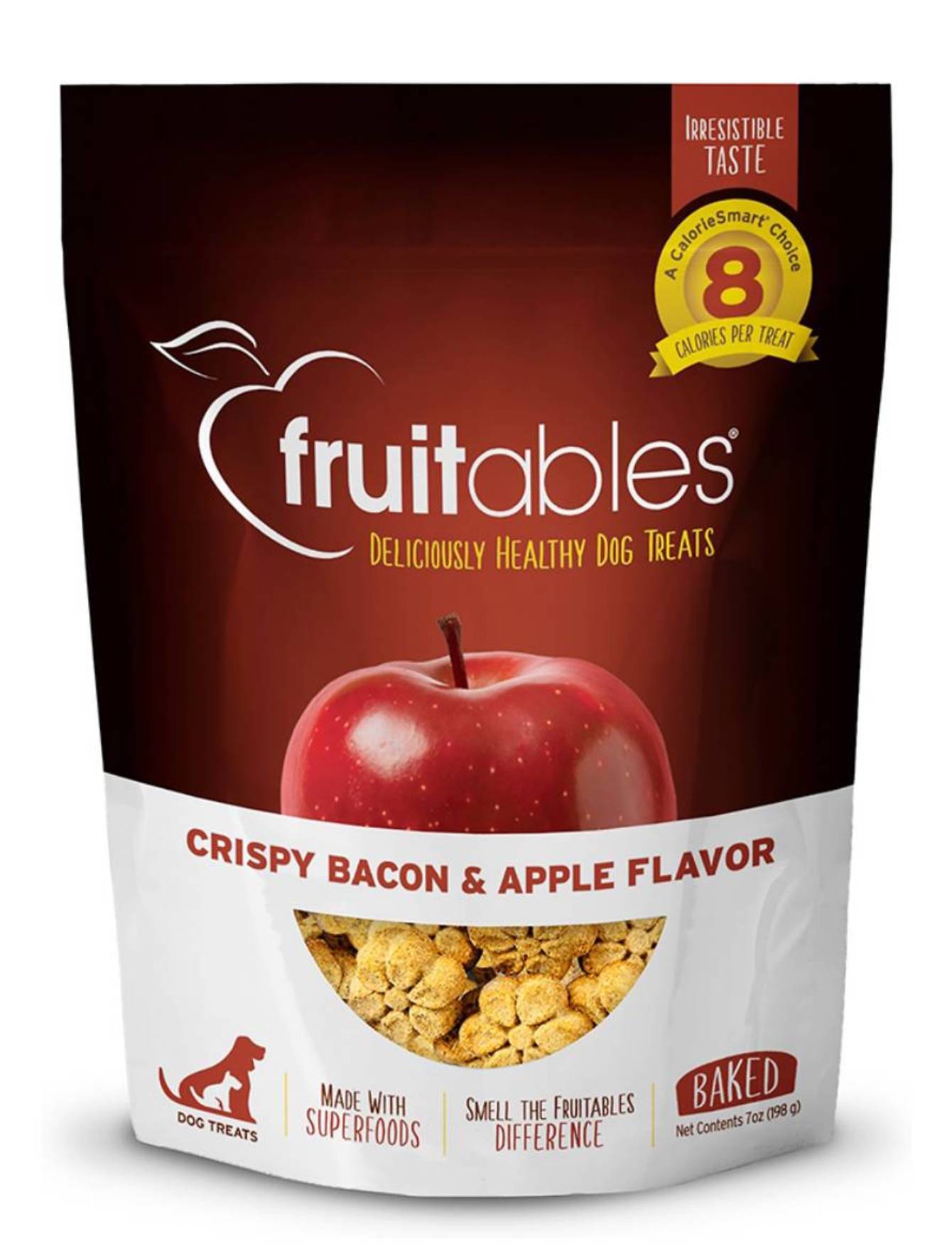 Fruitables Crispy Bacon & Apple Crunchy Dog Treats - Healthy Natural Snacks for Small & Large Dogs - Perfect for Training Rewards & Outdoor Adventures