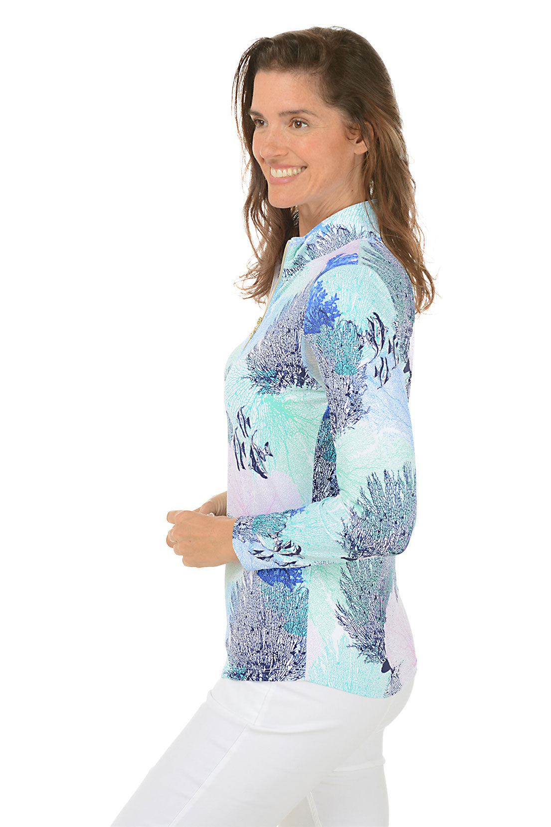 Blue Angelfish Coral UPF50+ Sun Protection Shirt for Men & Women - Perfect for Beach, Swimming, Fishing & Outdoor Activities