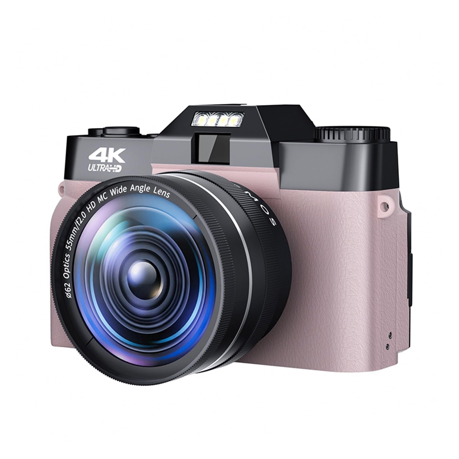 **48MP 4K Digital Camera for Photography & Vlogging - MZZYG Beginner-Friendly Selfie Camcorder with Auto Focus, Wide Angle Lens & Vintage Filter (Includes 16GB TF Card, Pink) - Perfect for Travel, YouTube & Everyday Captures**