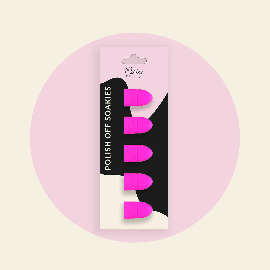 Mitty Polish Off Soakies Candy Pink Nail Polish - Long Lasting Gel Nail Polish Set for Manicure & Pedicure - Perfect for Home Salon, Nail Art, and Party Looks