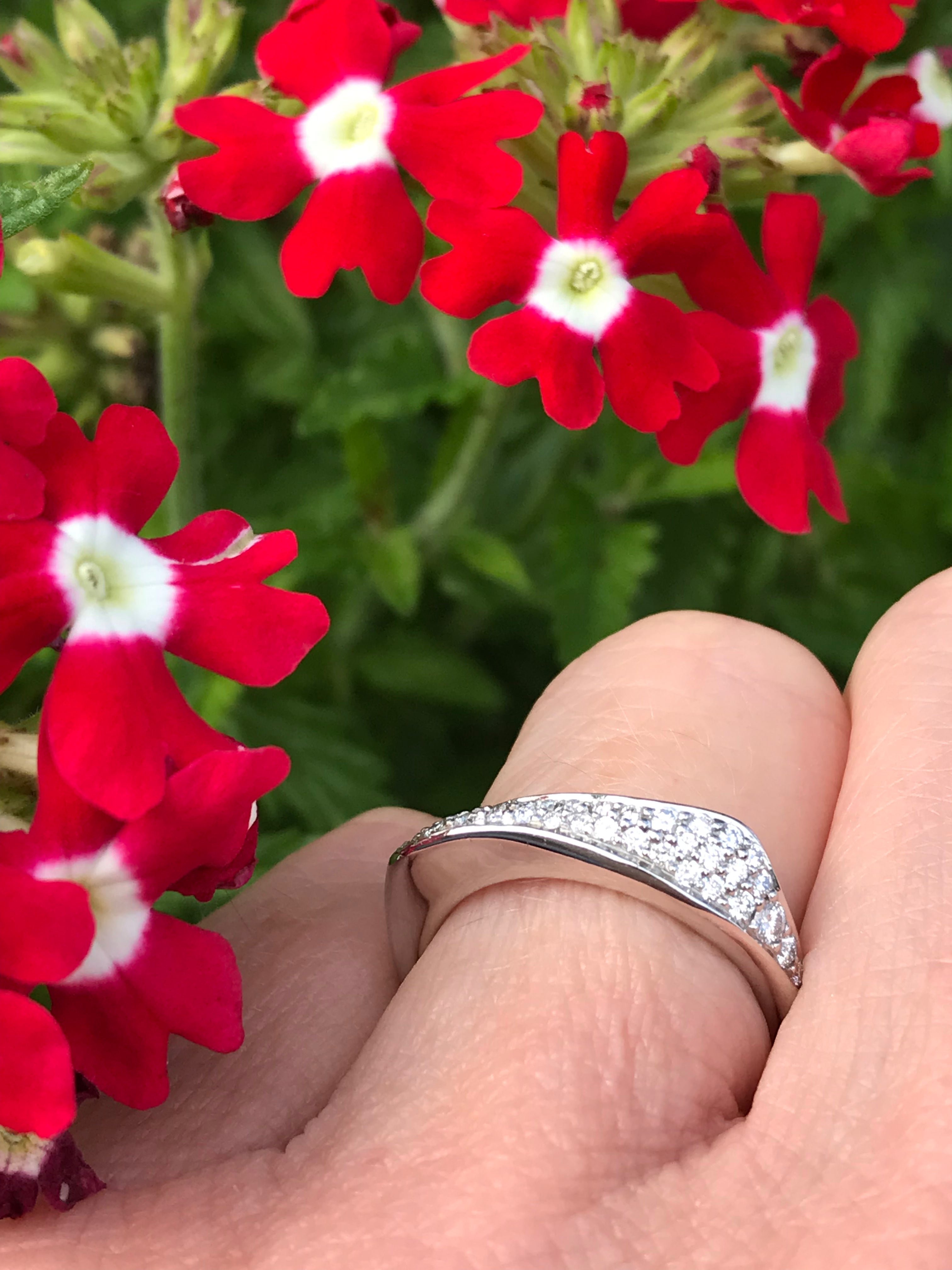 Platinum Diamond Dress Ring - 0.41 ct Furrer Jacot Elegant Jewelry for Women | Perfect for Weddings, Anniversaries & Special Occasions
