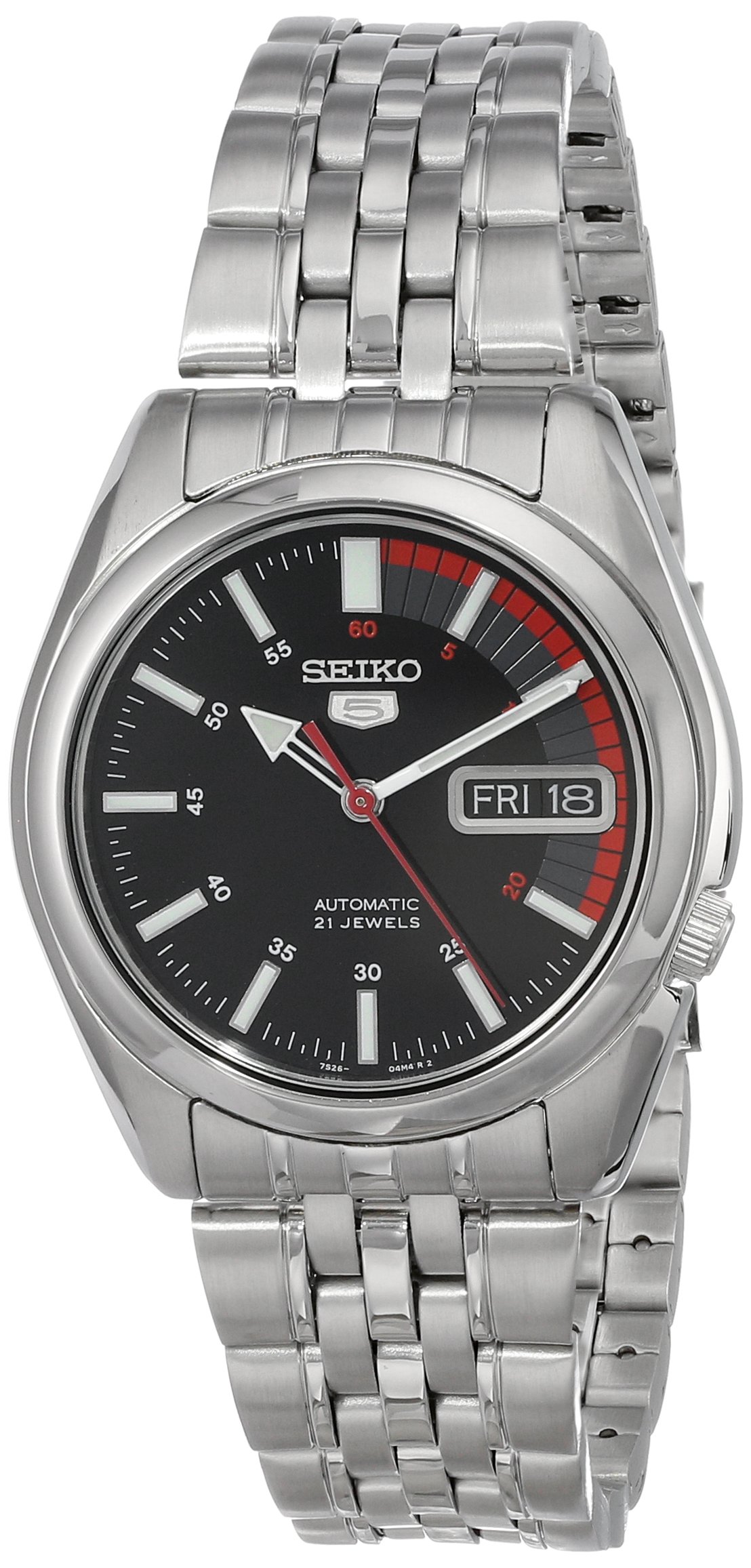 Seiko 5 Automatic Men's Watch - Stainless Steel Case & Bracelet - Water Resistant - Day/Date Display - Perfect for Business, Casual & Everyday Wear