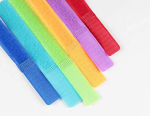 WOIWO 10-Pack 7-Inch Reusable Cable Ties - Heavy Duty Fastening Straps for Cord Management, Wire Organization (Assorted Colors) - Perfect for Home Office, Electronics, Computer Wires & DIY Projects