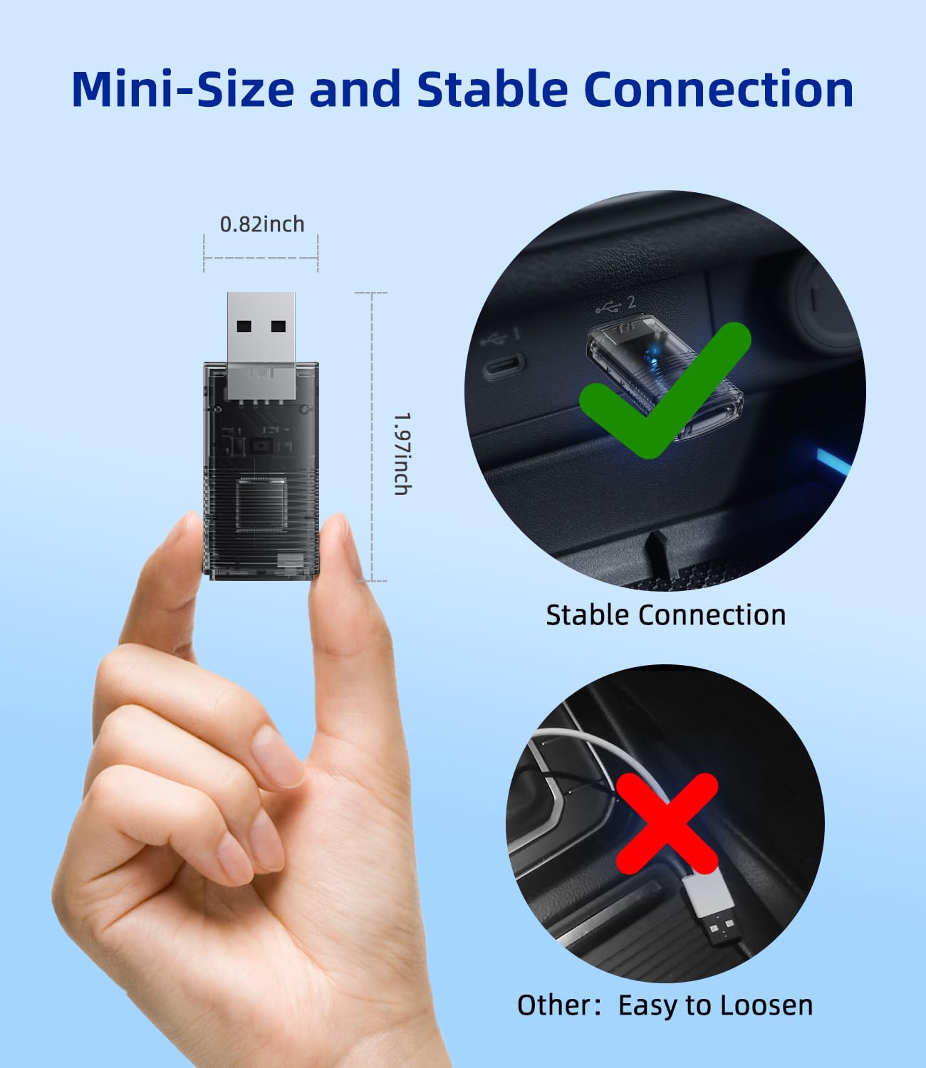 Wireless CarPlay & Android Auto Adapter - 2-in-1 Mini Dongle for 2016+ Cars | Convert Wired to Wireless | Seamless Connectivity for iPhone & Android | Perfect for Commuting, Road Trips & Daily Driving