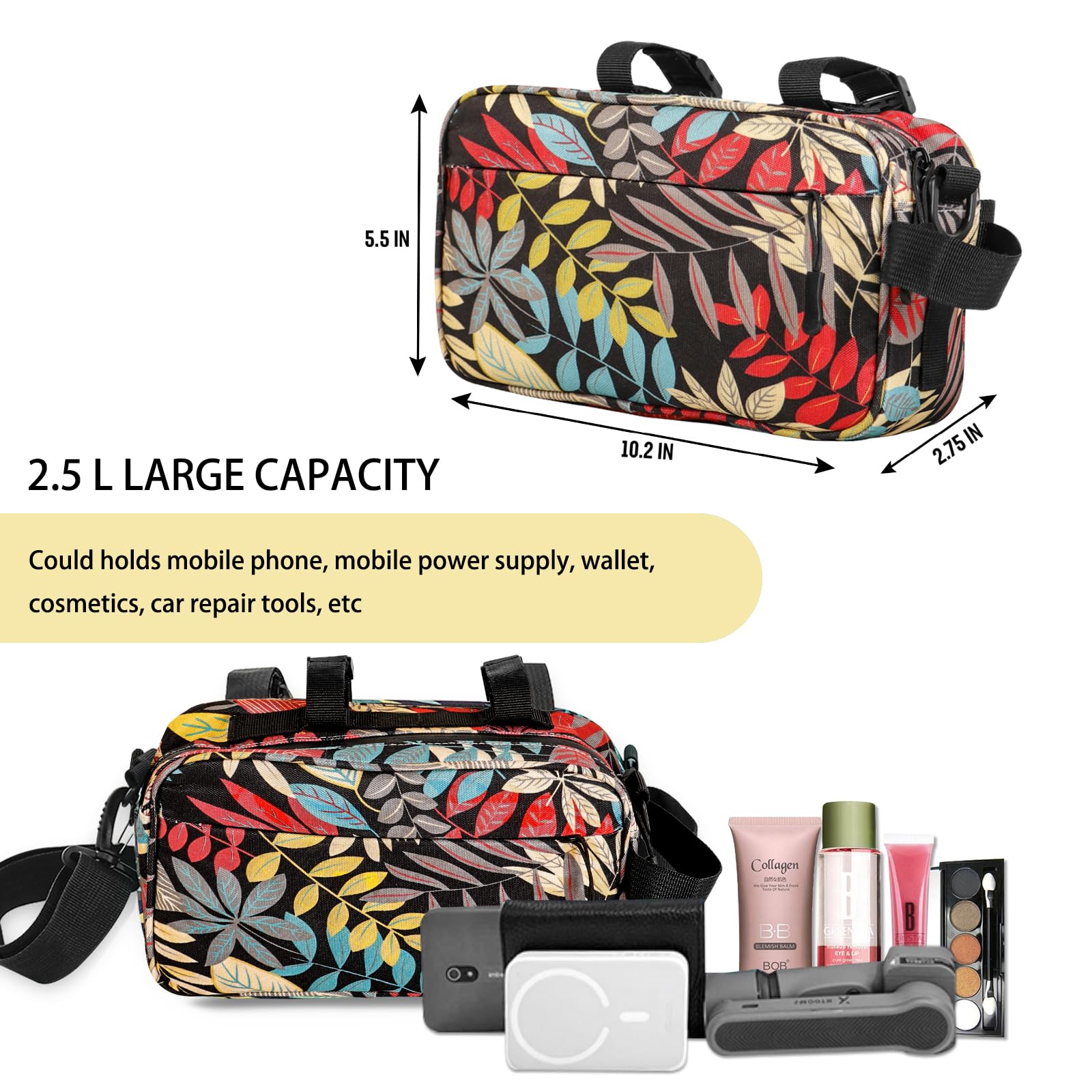 Waterproof Bike Handlebar Bag with Shoulder Strap - Durable Cycling Storage for Mountain & Road Bikes - Perfect for Commuting, Touring & Outdoor Adventures