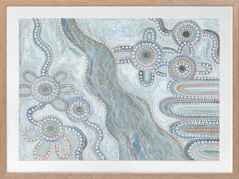 Bila IV Light Blue Framed Art Print - Modern Wall Decor for Living Room, Bedroom & Office - Ready to Hang Canvas Painting for Home Decoration