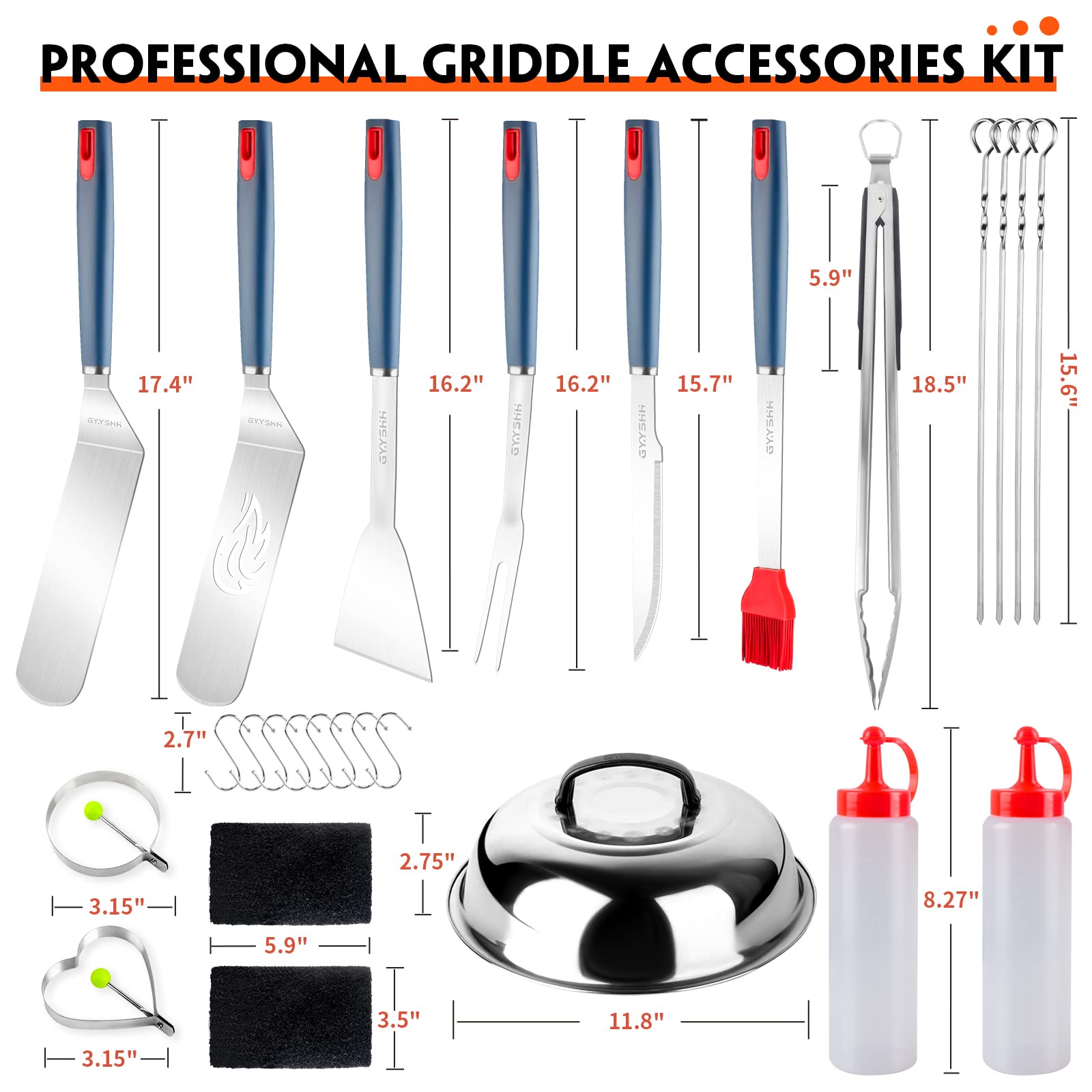 27 PCS Blackstone Griddle Accessories Kit - 17.4