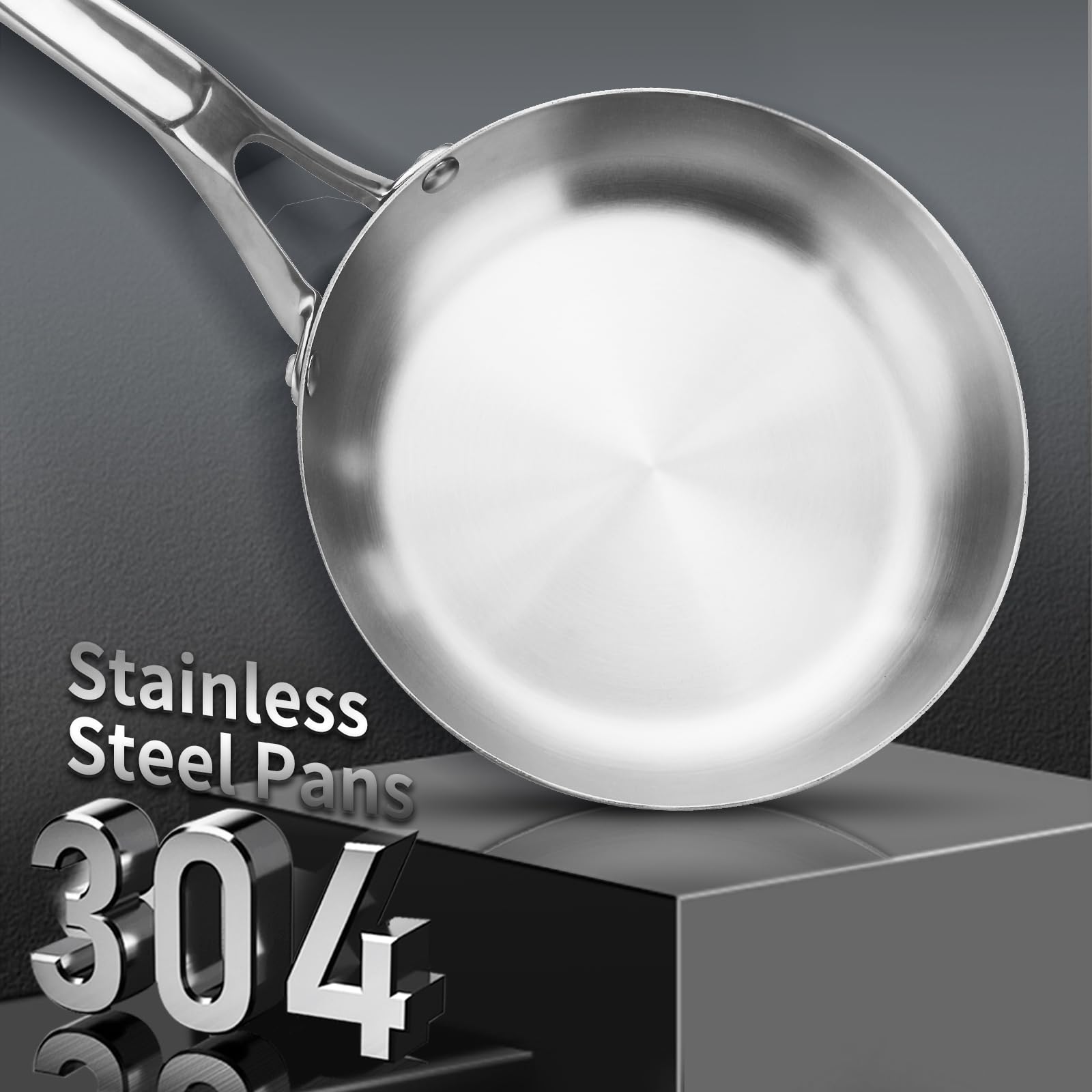 DAEDALUS 10 Inch Stainless Steel Frying Pan - Tri-Ply Nonstick Skillet for Perfect Cooking, Oven & Dishwasher Safe, Durable Gold Finish - Ideal for Searing, Sauteing & Everyday Home Cooking