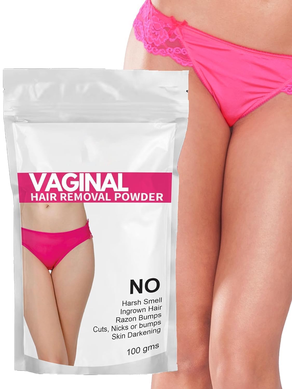 Samisha Herbal Bikini Hair Removal Wax Powder - Painless & Quick 5-Minute Formula for All Skin Types | Safe for Hands, Legs, Underarms, Bikini & Intimate Areas (100g) | Gentle Hair Removal for Smooth Skin at Home, Salon, or Travel