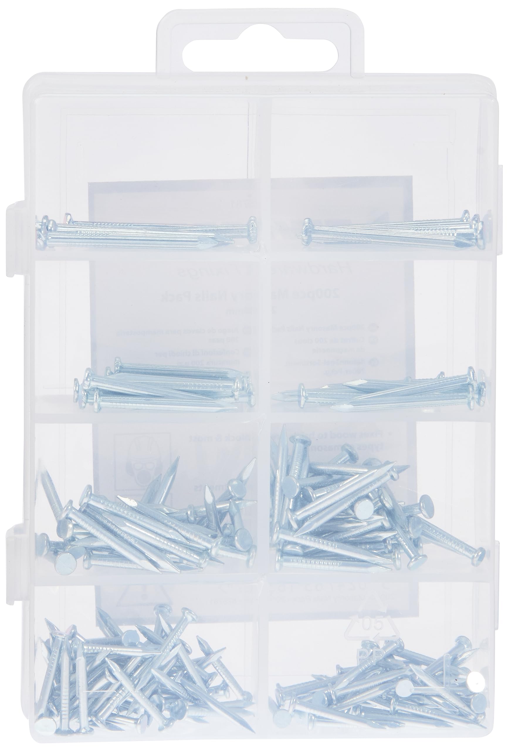 875781 Masonry Nails Pack of 200 Pieces - Heavy Duty Grey Concrete Nails for Brick, Stone & Concrete Projects - Perfect for Construction, DIY & Home Improvement