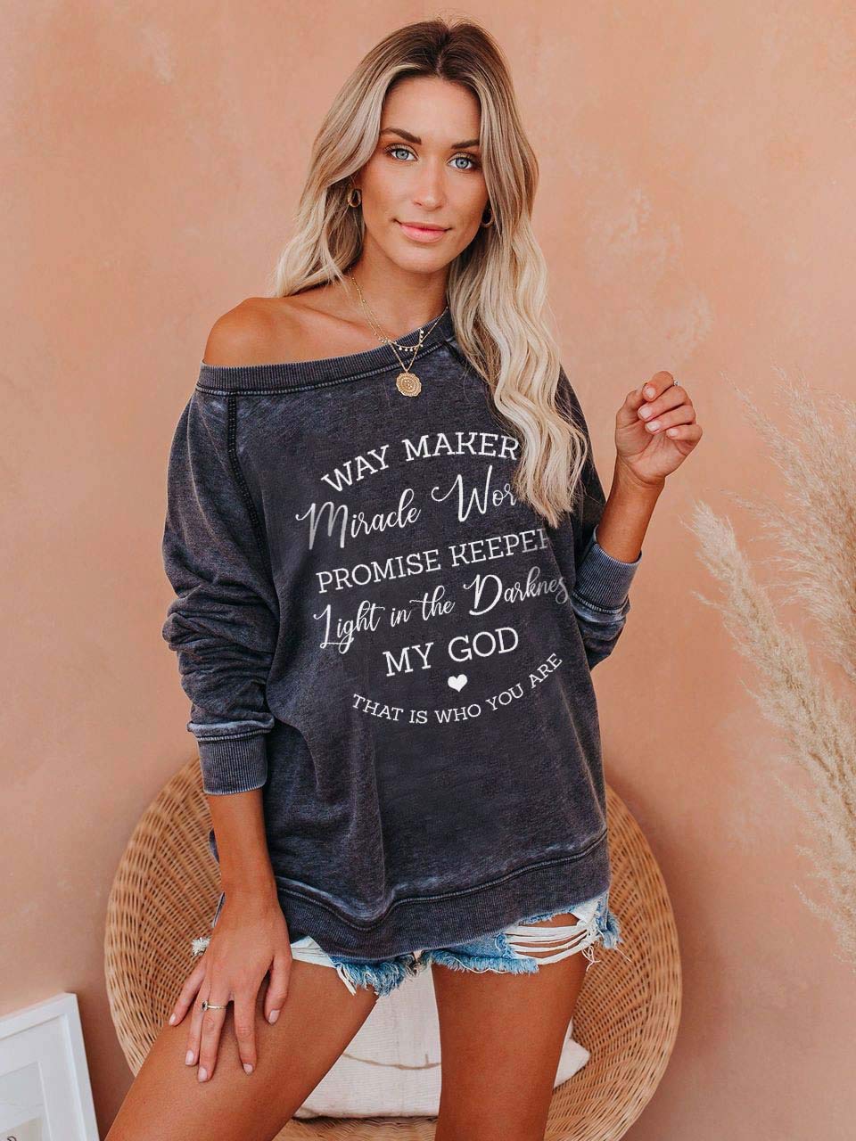 Way Maker Miracle Worker Promise Keeper Christian Worship Sweatshirt - Inspirational Bible Verse Hoodie for Church, Prayer & Faith-Based Events