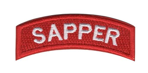 US Army Engineers Sapper Rocker Red Patch - Military Uniform Emblem for Tactical Gear & Collectors | Perfect for Veterans, Cosplay & Display