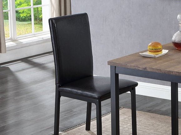 Stylish Black Metal & Faux Leather Dining Chairs Set of 2 - Modern Kitchen & Dining Room Furniture for Home & Restaurant Decor