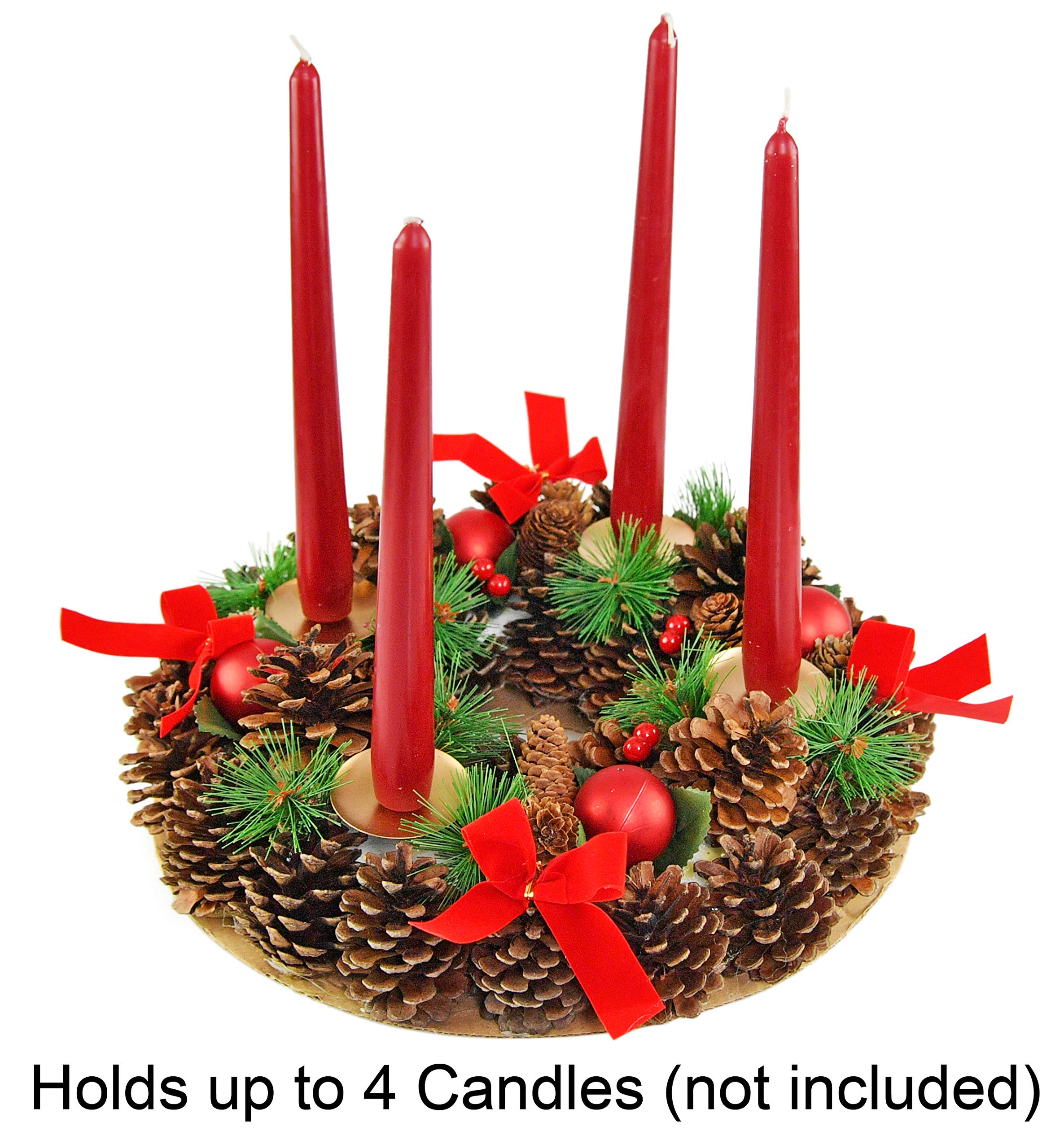 Home-X Christmas Wreath Candle Holder - 13