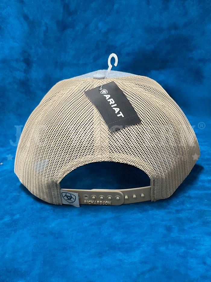 Ariat A3000825145 Embroidered Eagle Wings Baseball Cap - Denim & Tan Trucker Hat for Men & Women - Perfect for Outdoor, Rodeo, and Casual Wear
