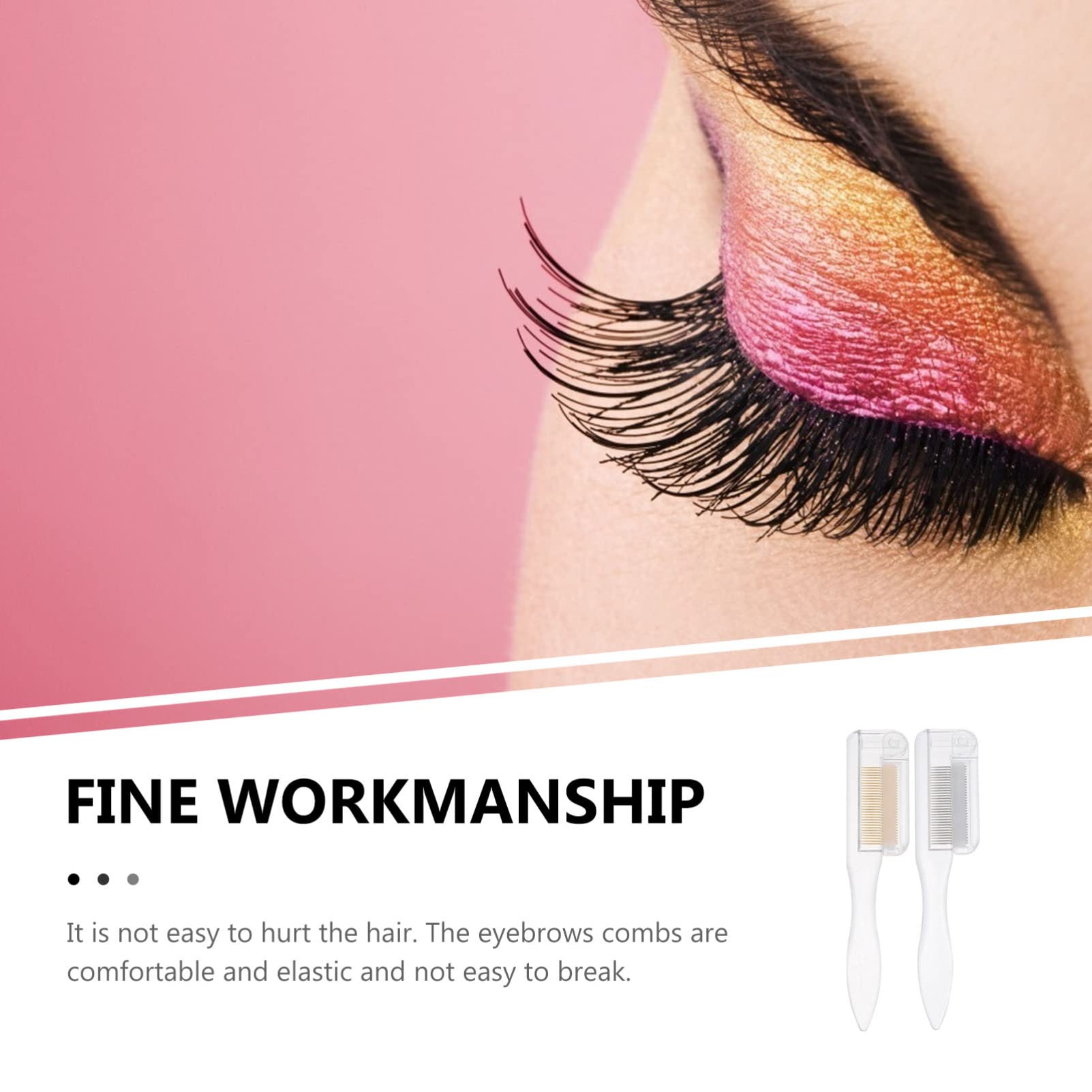 Lurrose Eyebrow Brush & Eyelash Comb Set - 2 Pack Metal Teeth Mascara Separator, Eyelash Extensions Tool, Makeup Brush for Perfect Lashes & Brows | Ideal for Professional Makeup Artists & Home Beauty Routines